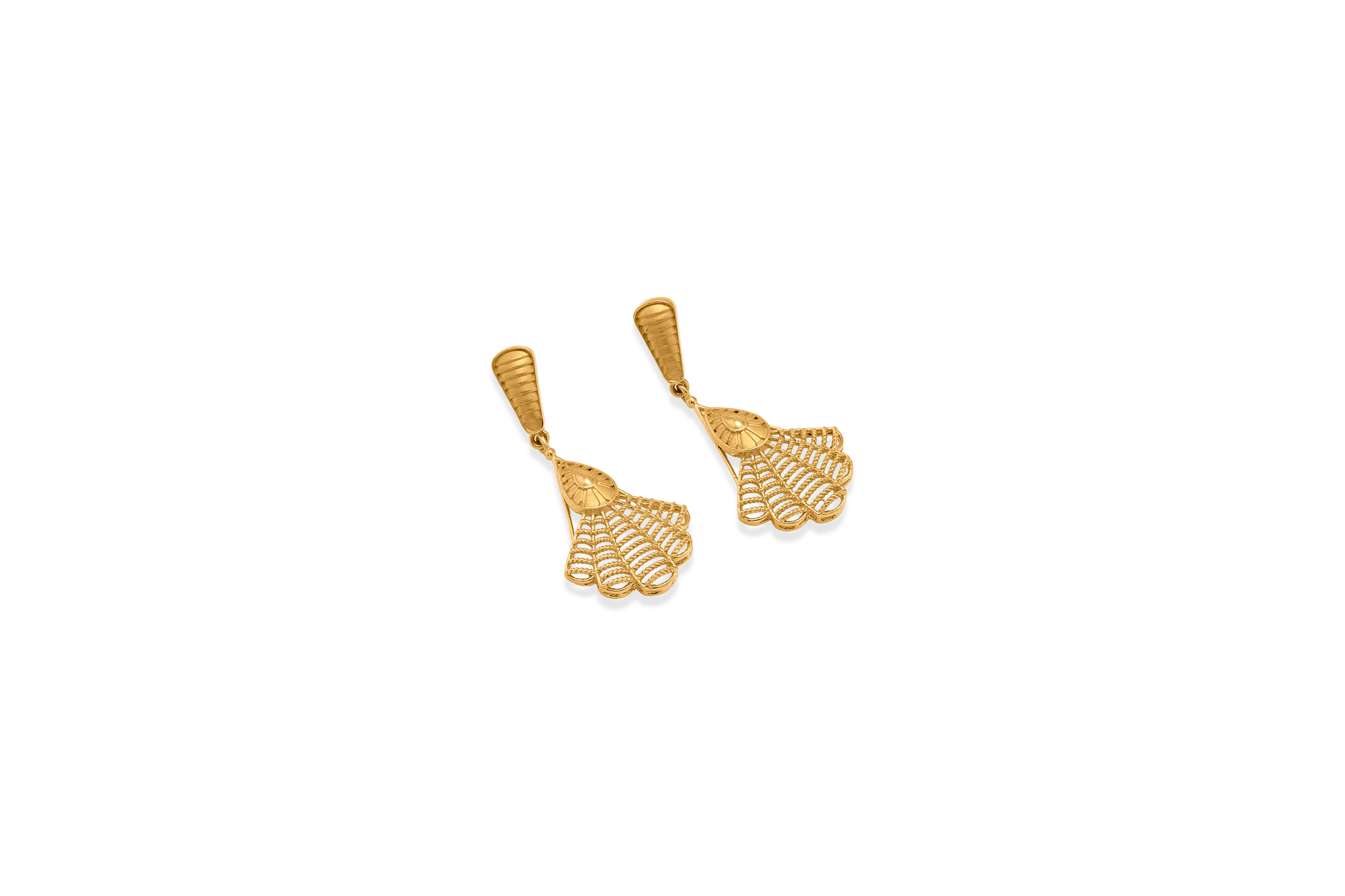 LUXE 22K FAN EARRINGS