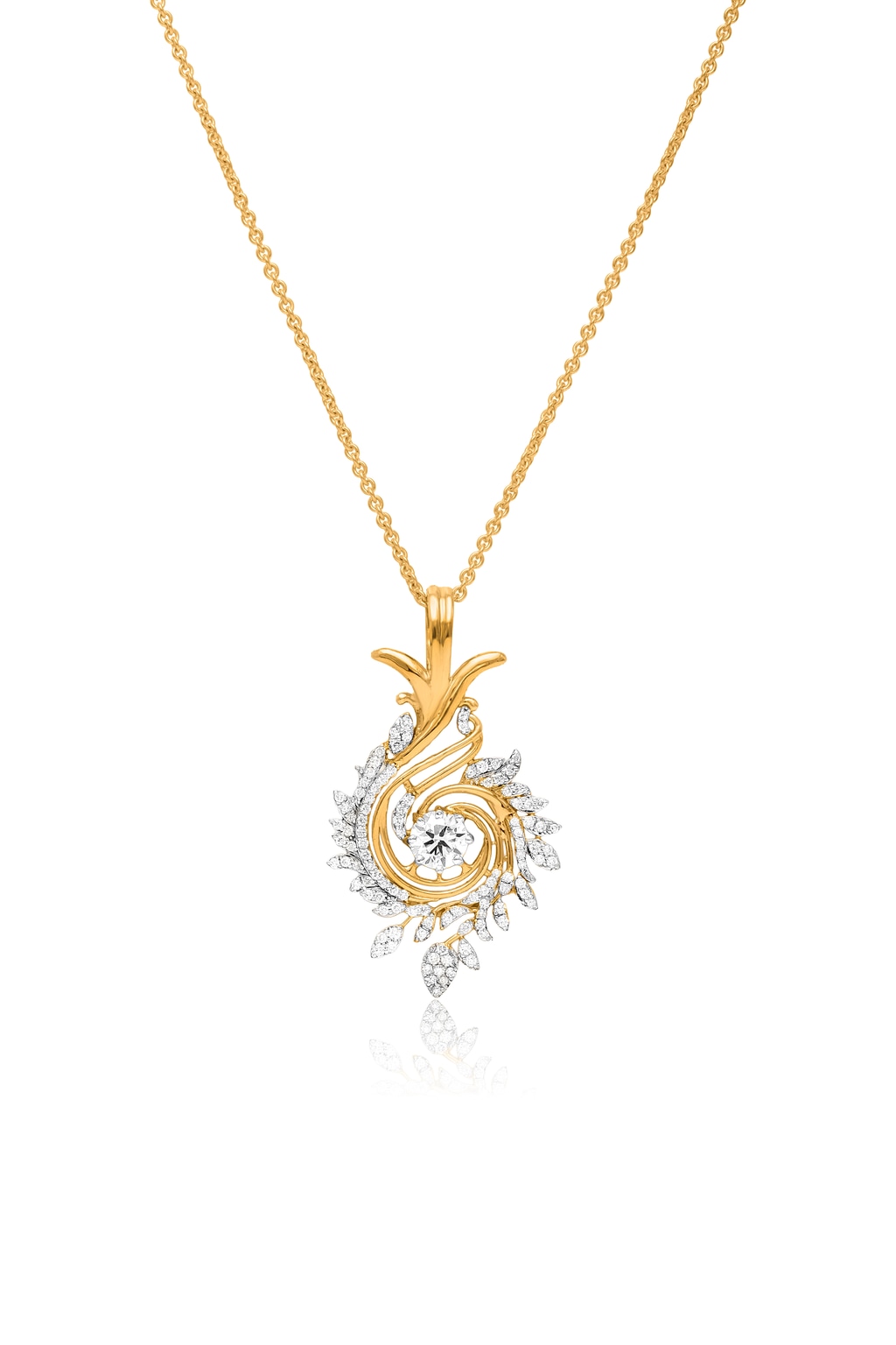 AURORA SWIRL DIAMOND PENDANT (18K WITH NATURAL DIAMONDS)