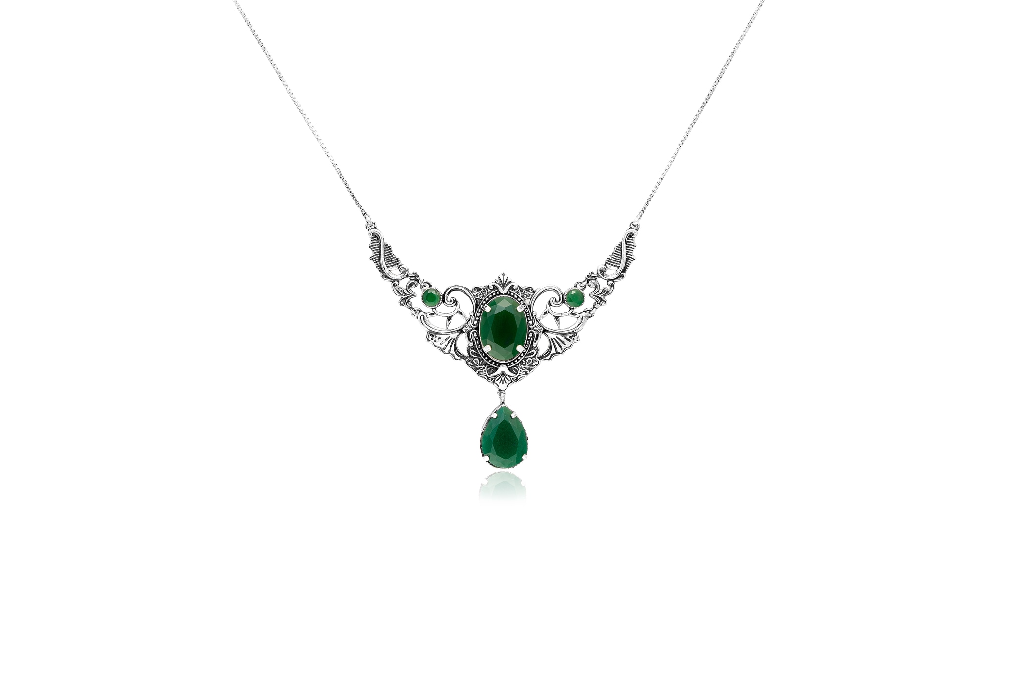 TRIBAL EMBER SILVER NECKLACE