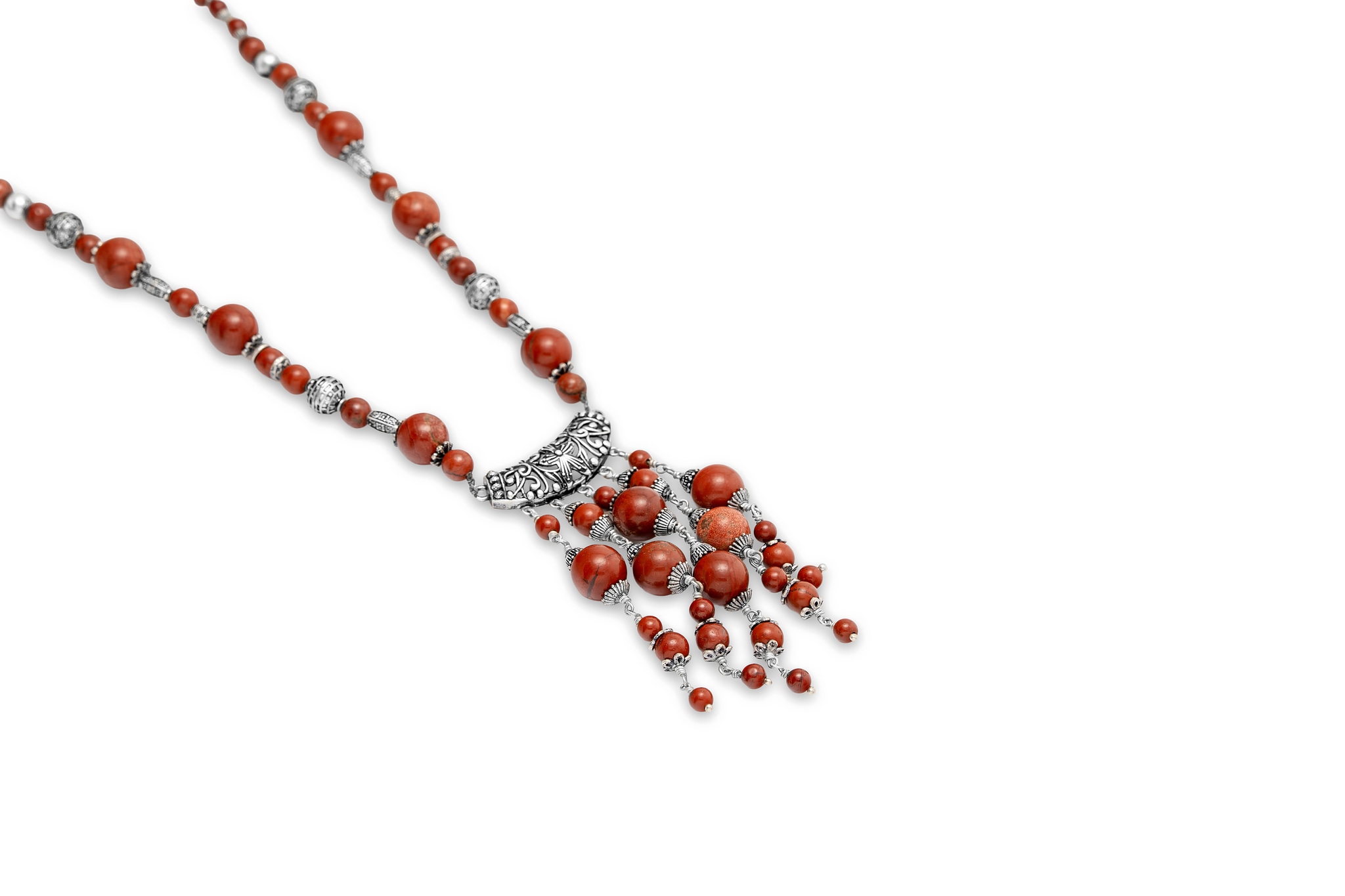 BEADED SILVER NECKLACE