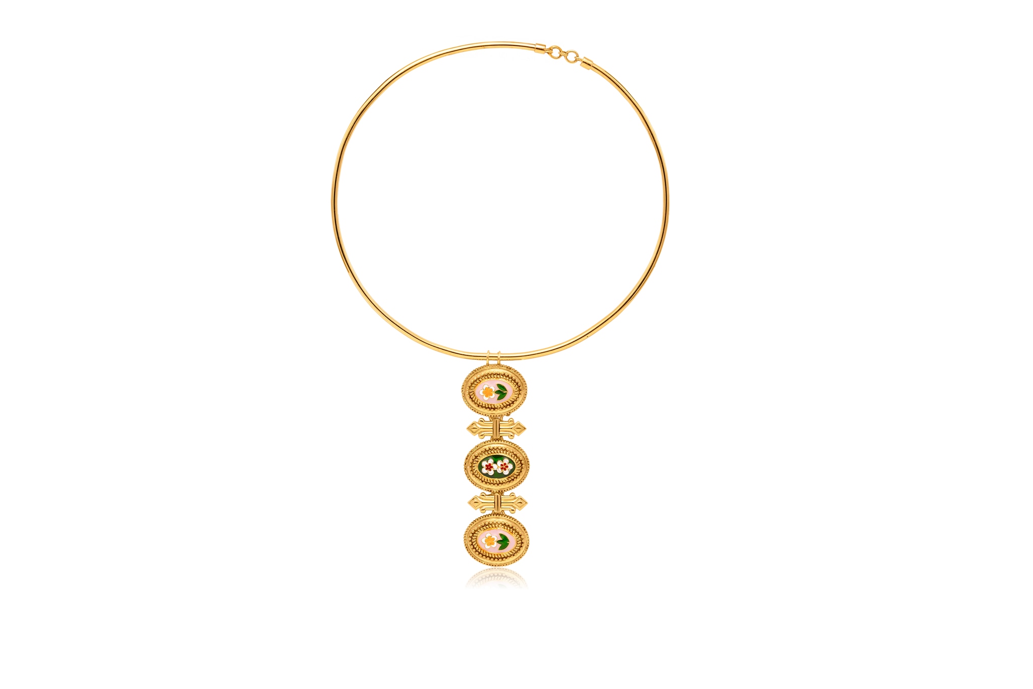 FLORAL MOSAIC HASLI GOLD NECKLACE SET