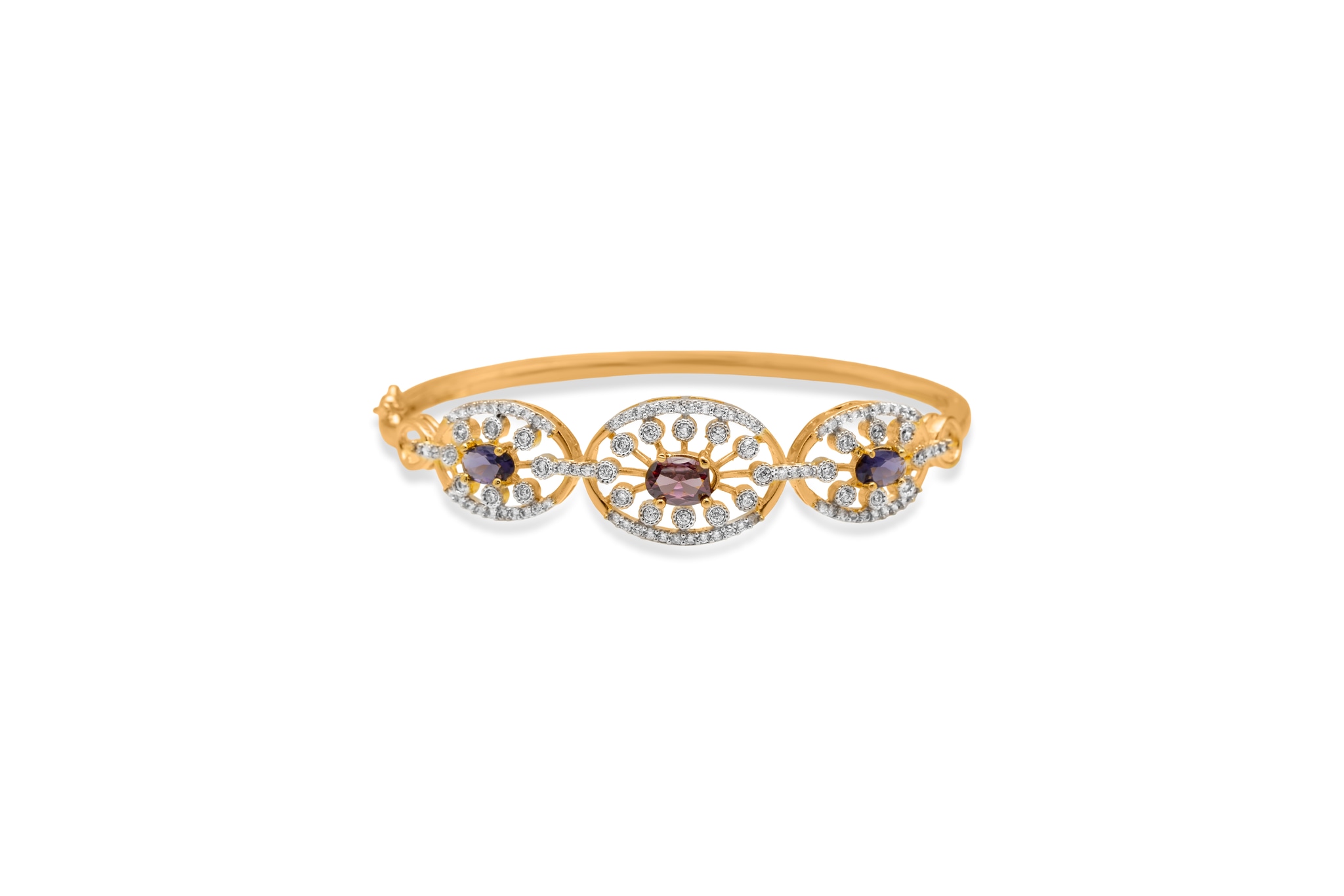 TRI- ELEGANCE DIAMOND BANGLE (18K WITH NATURAL DIAMONDS)
