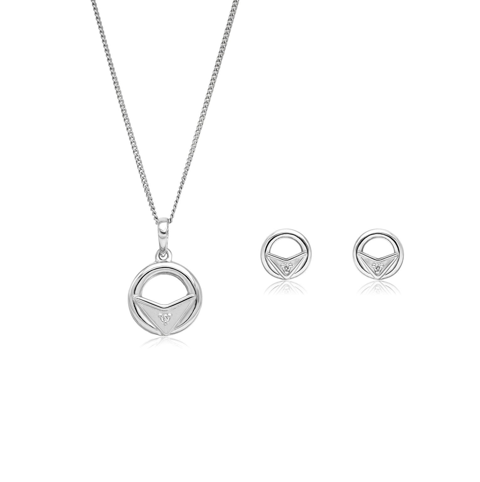 SILVER RAY PENDANT SET