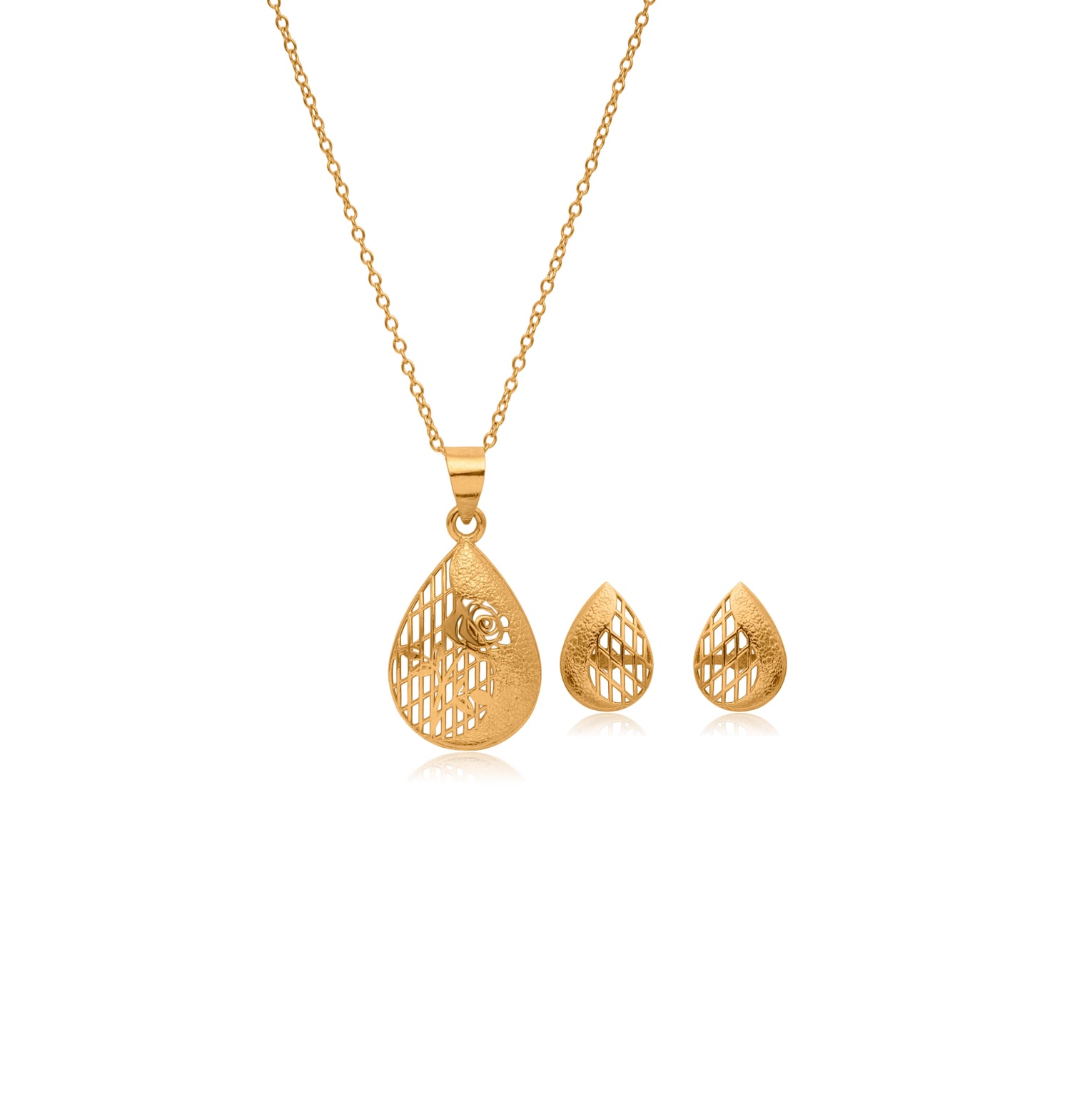 DAWN TEARDROPS GOLD PENDANT SET