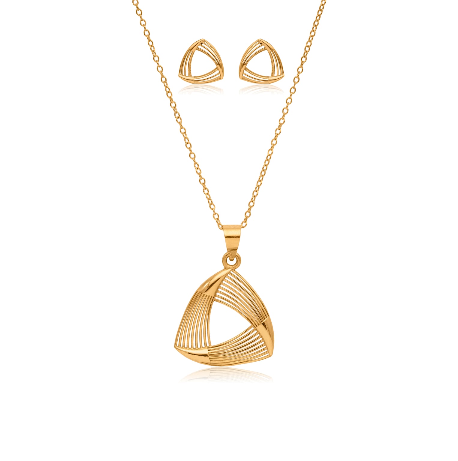 GOLD GILDED HARP PENDANT SET
