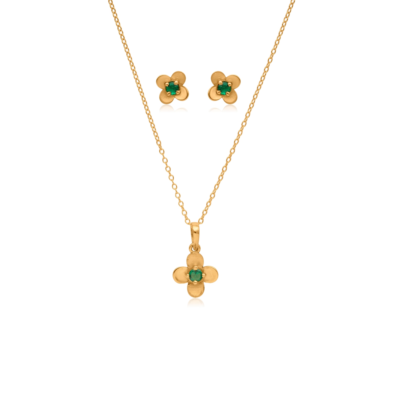 WILD MOSS BLOSSOM GOLD PENDANT SET