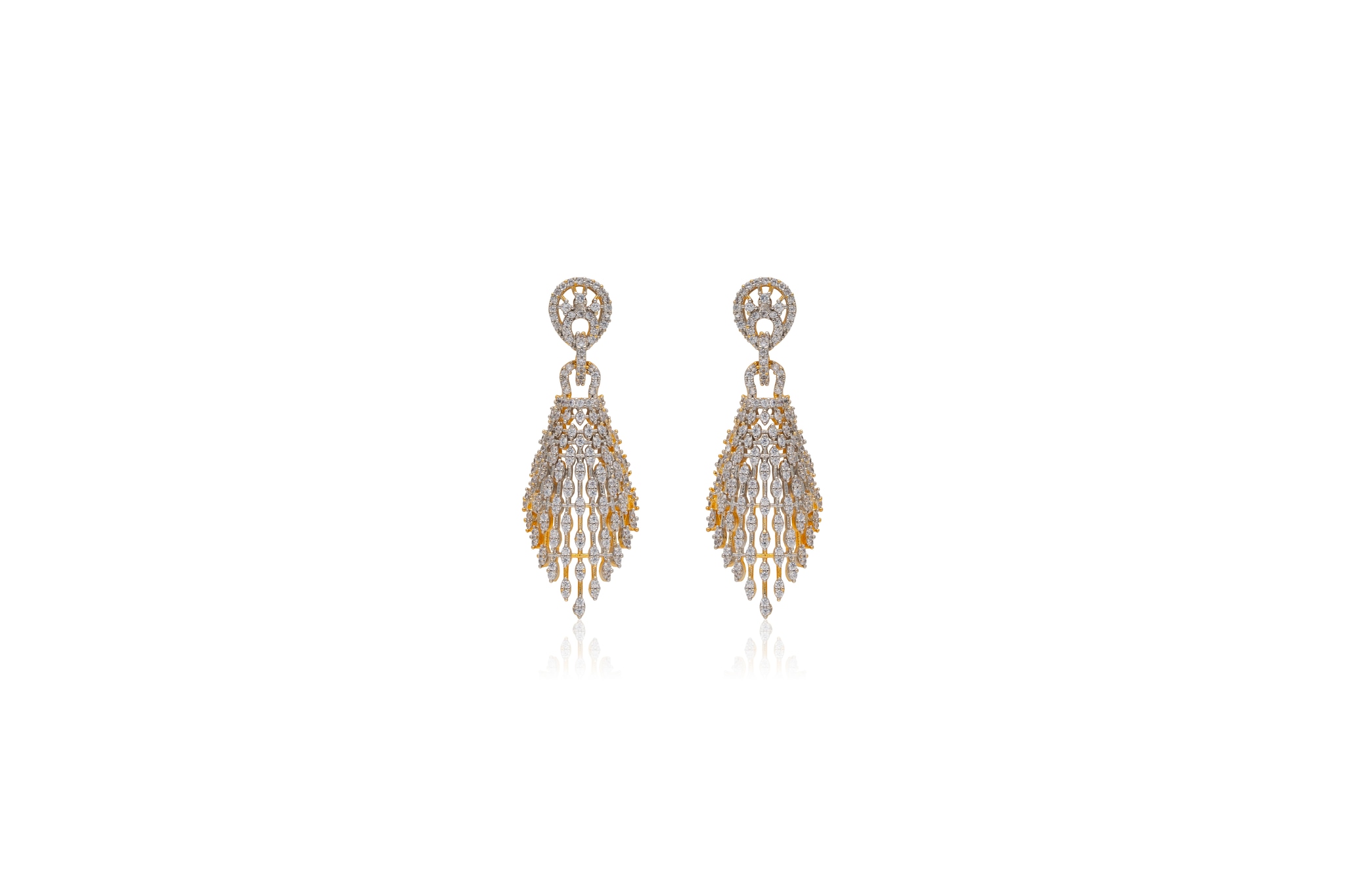 Zirconia waterfall silver earrings – handcrafted silver EARRINGS