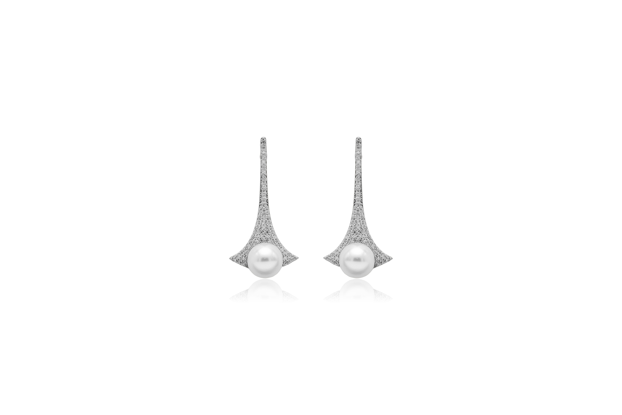 Silver veil pearl earrings – handcrafted silver EARRINGS