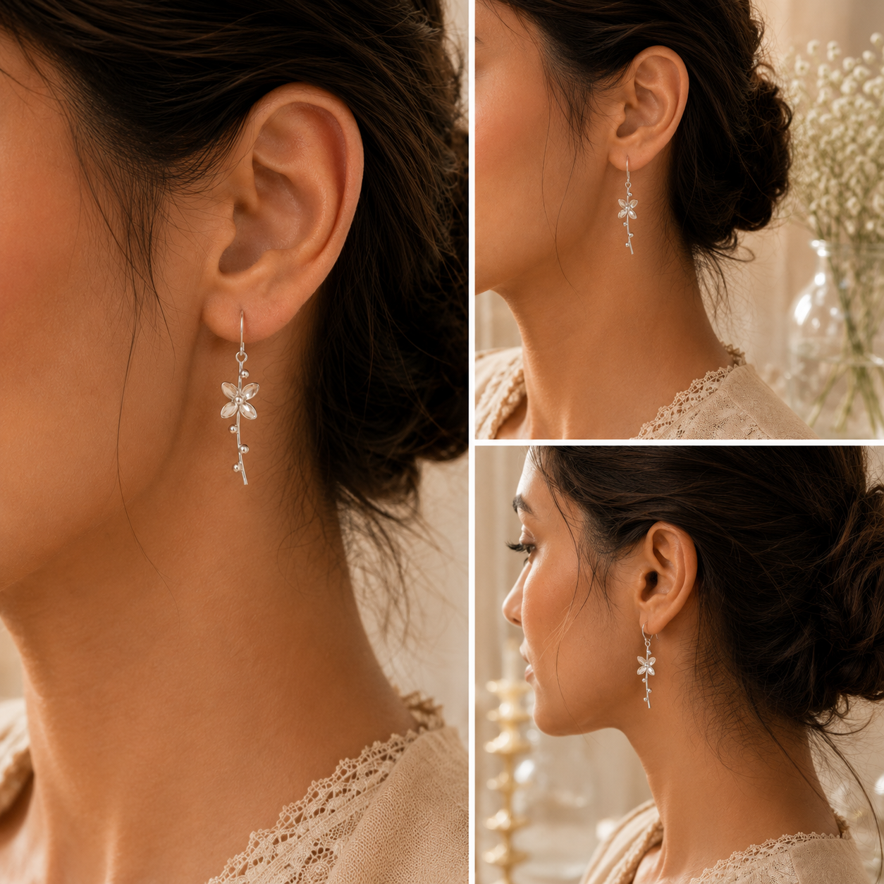 BLOOMING NAYANTARA SILVER EARRINGS