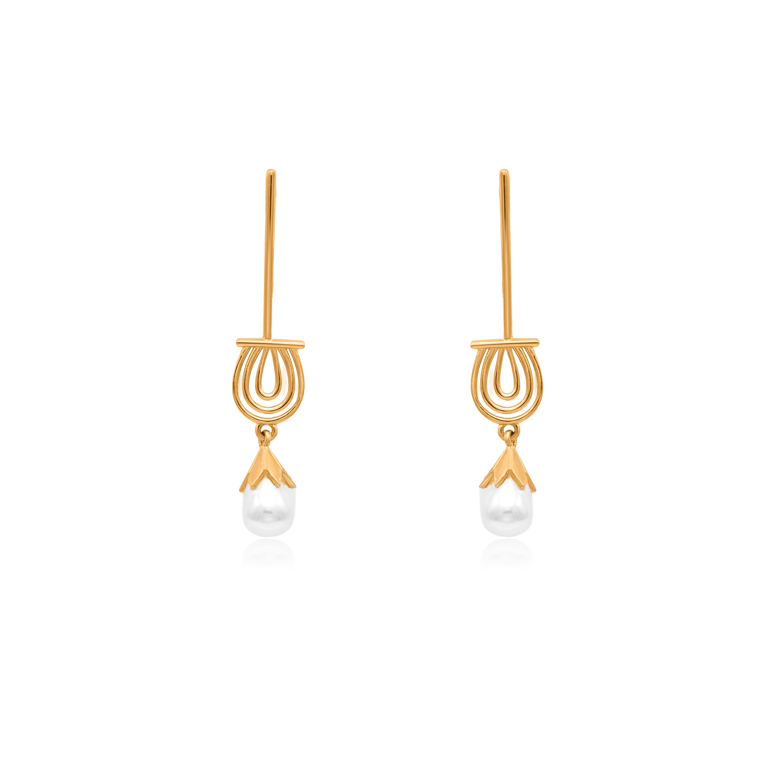 MINIMALIST GLIDING SILVER DROP EARRINGS