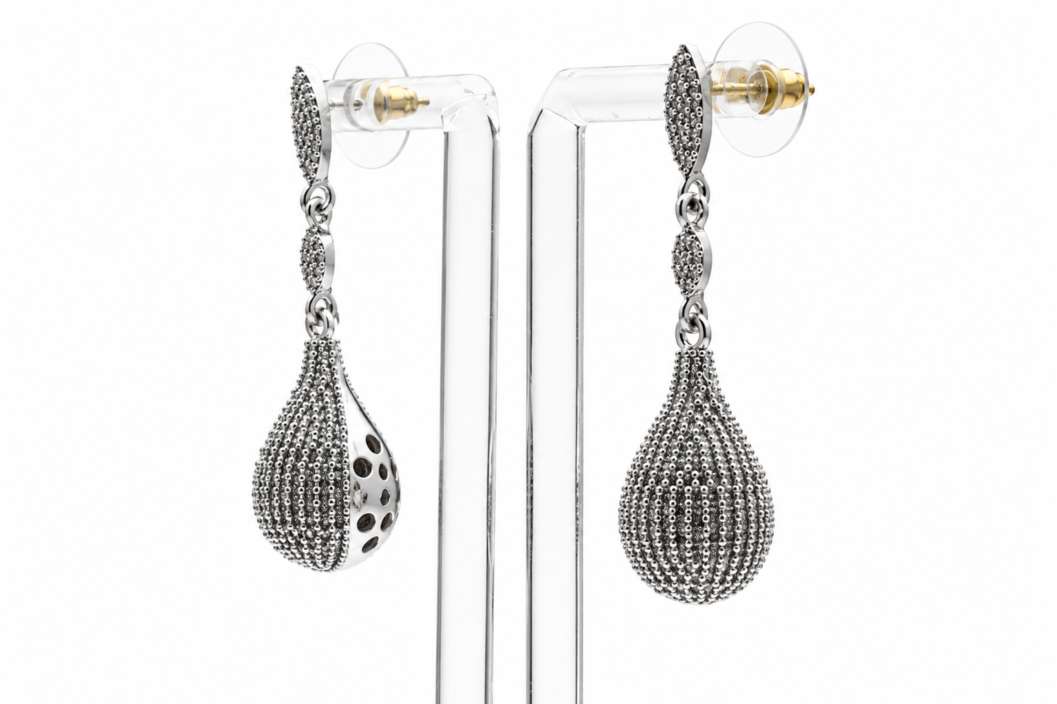 Zirconian Drop Silver Earrings