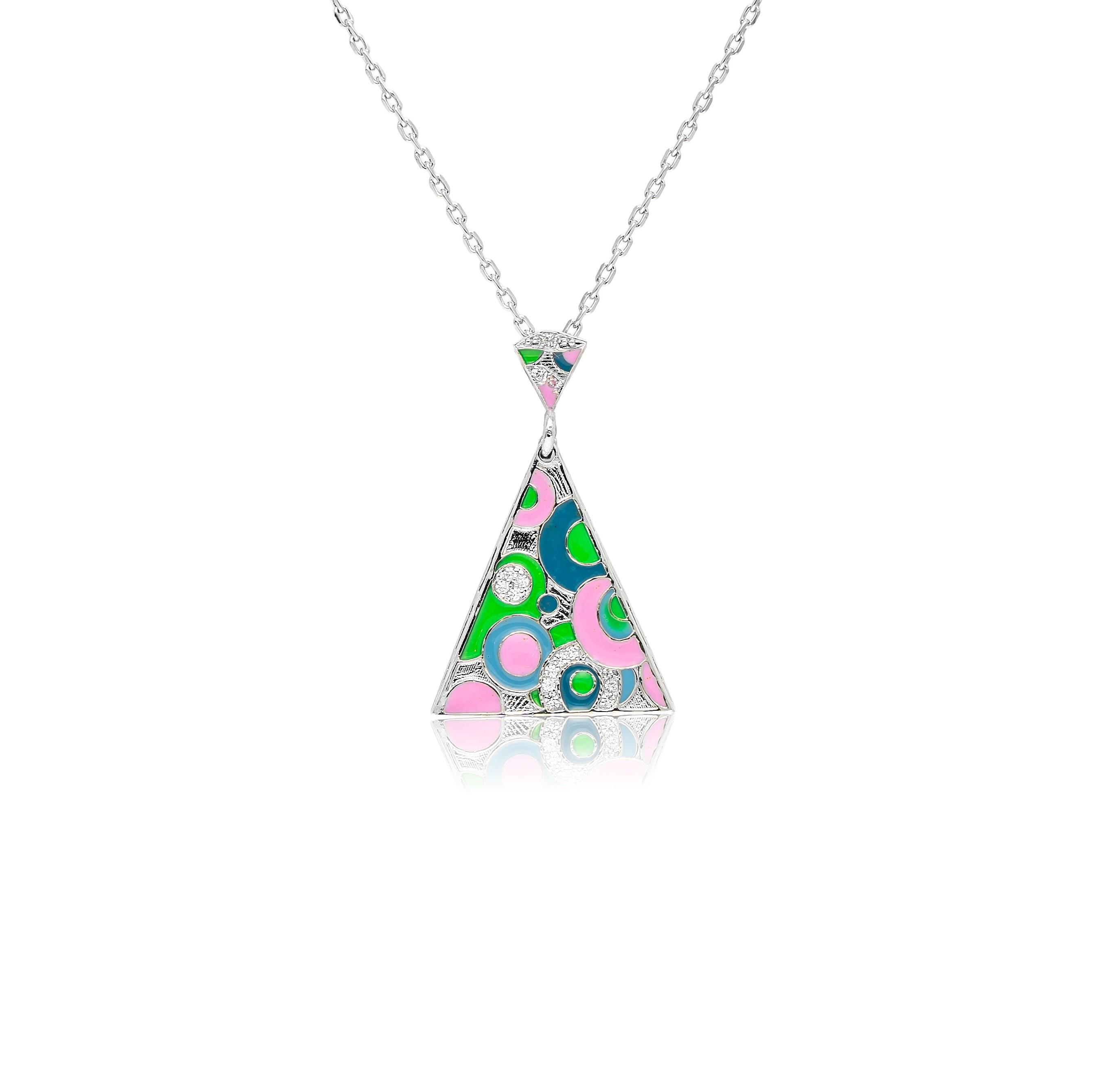 Abstract Art Silver Pendant
