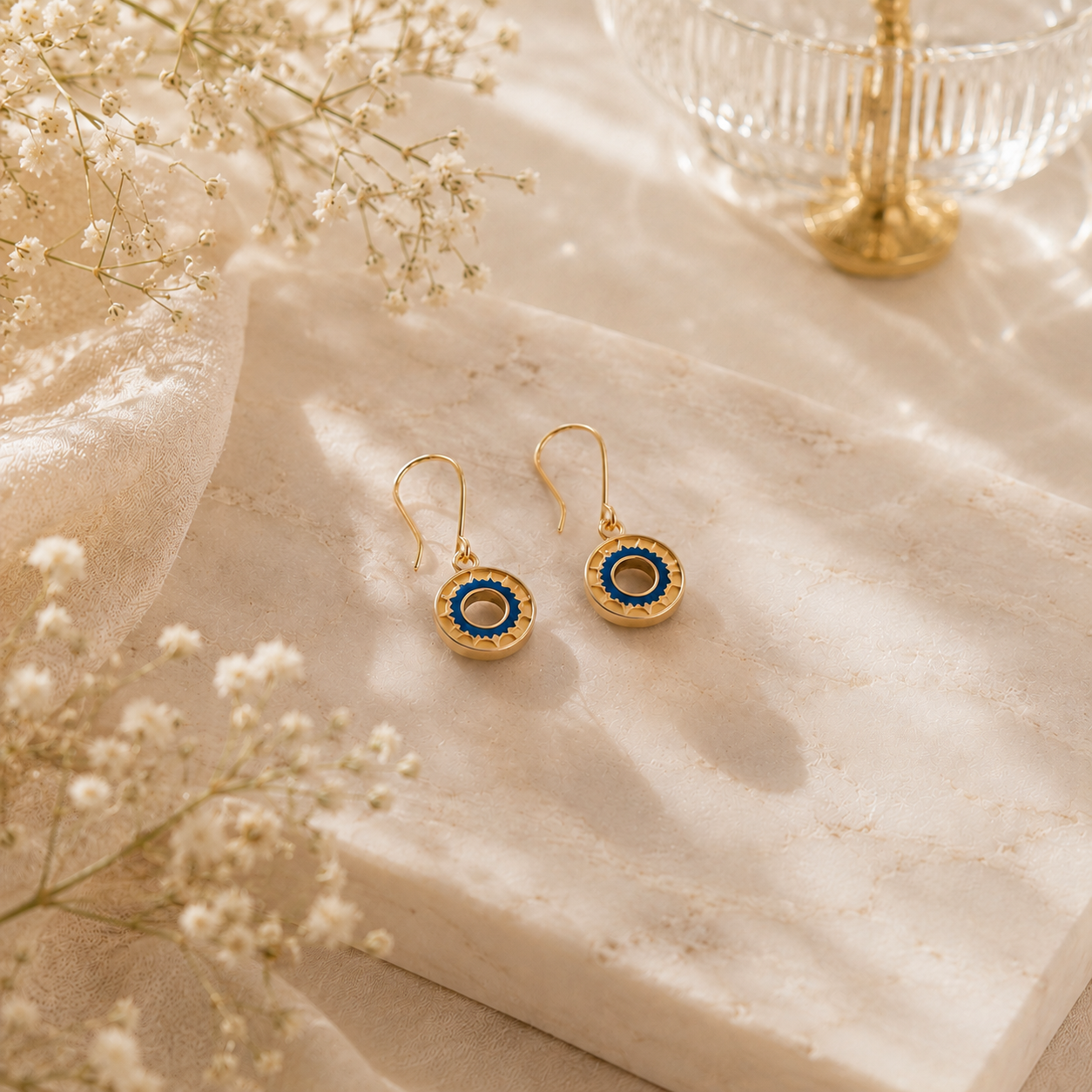 Abstract aura silver drop earrings – handcrafted silver EARRINGS (alternate view)