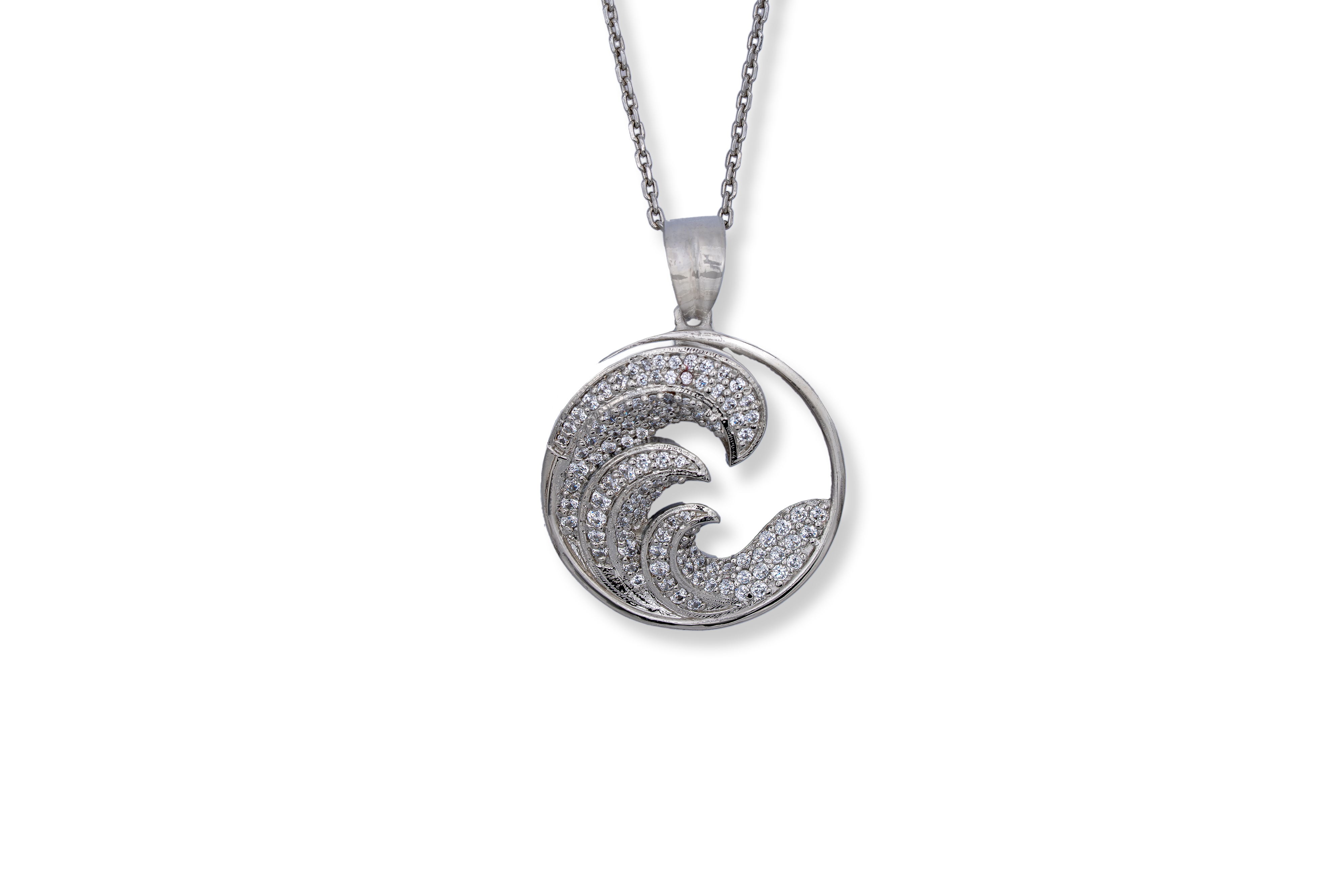 SHIMMERING WAVES SILVER PENDANT