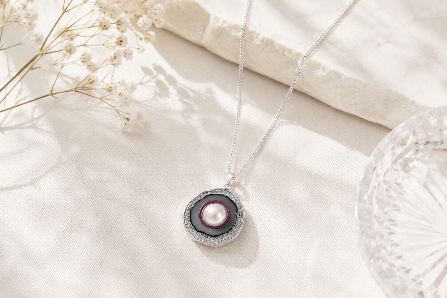 Pearl sanctum silver pendant – handcrafted silver PENDANTS