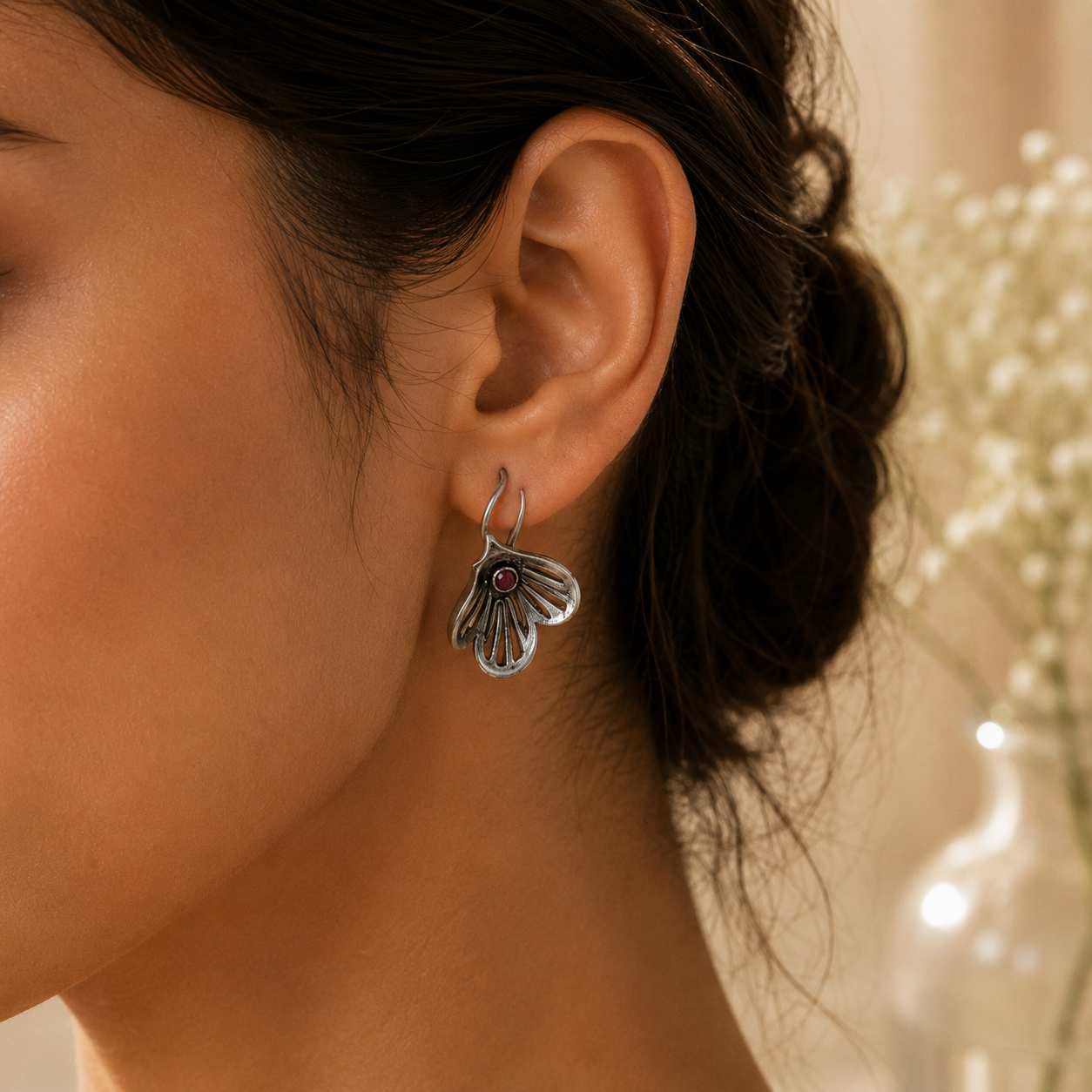 SILVER LEAF EARRINGS