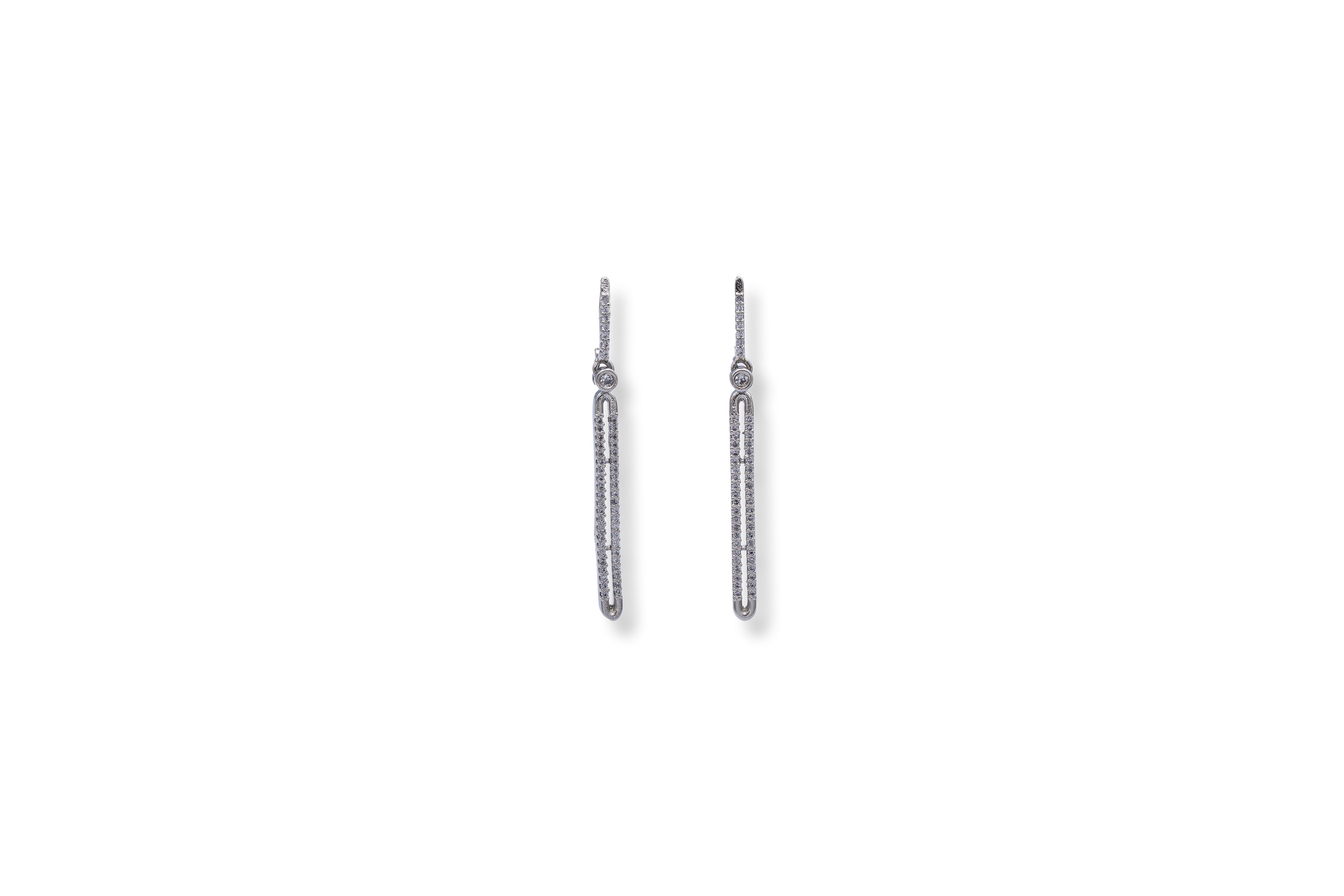 SPARKLING SLEEK SILVER EARRINGS