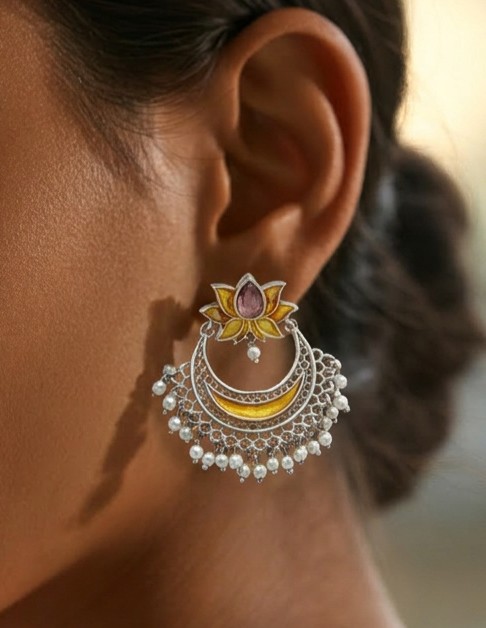 SILVER LOTUS DANGLERS