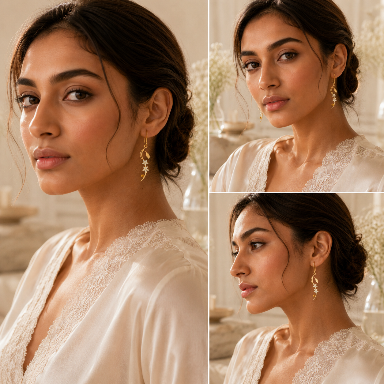 FLOWER TRAIL SILVER EARRINGS