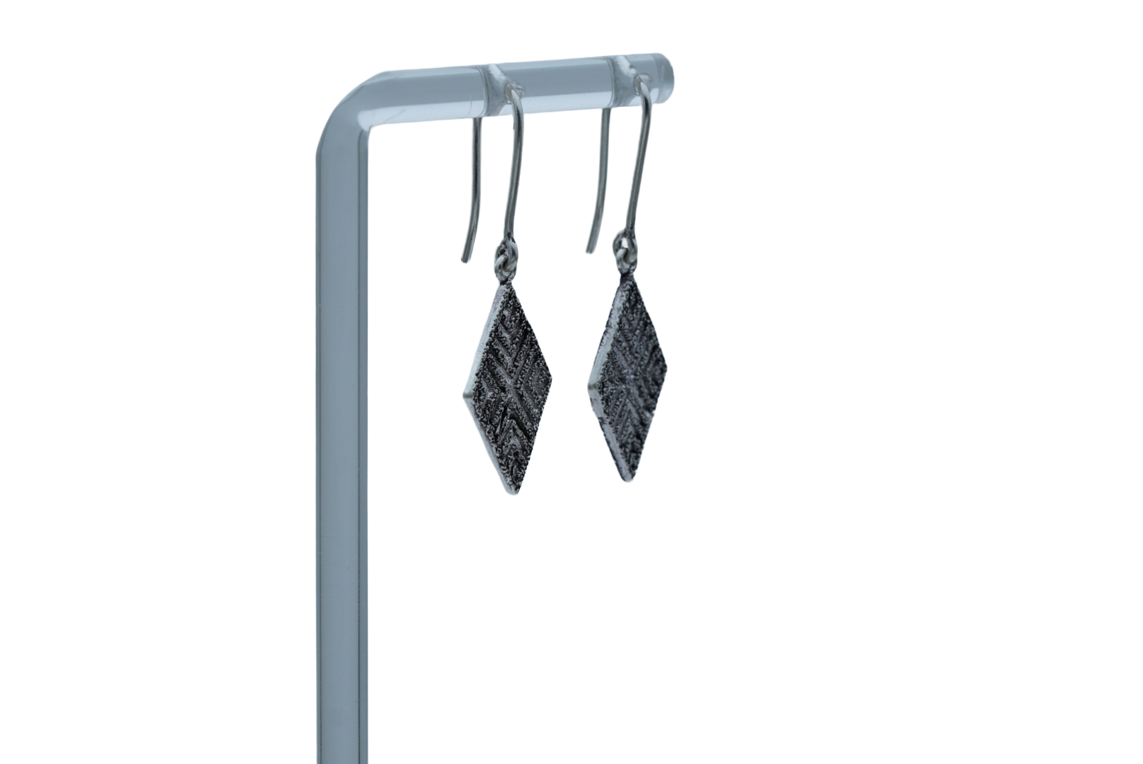 RHOMBUS SILVER DROP EARRINGS