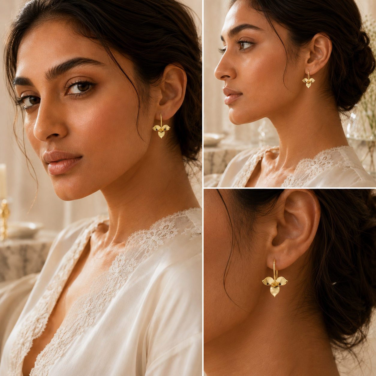 BLOOMING FLORAL SILVER EARRINGS
