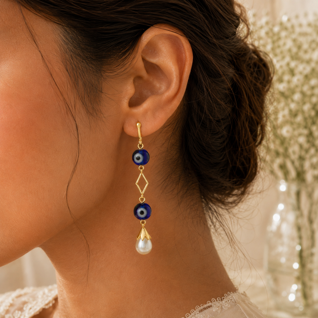 EVIL EYE WARD SILVER EARRINGS