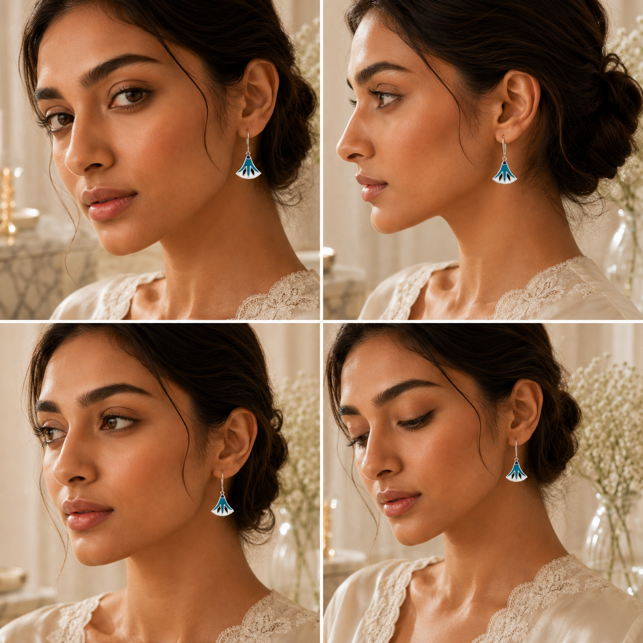 PETAL CROWN SILVER EARRINGS