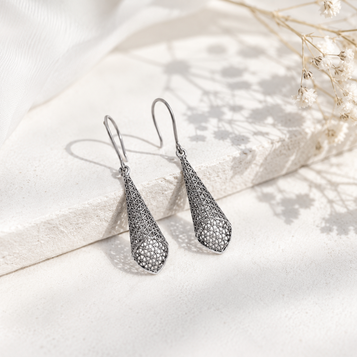 Conoid silver earrings – handcrafted silver EARRINGS