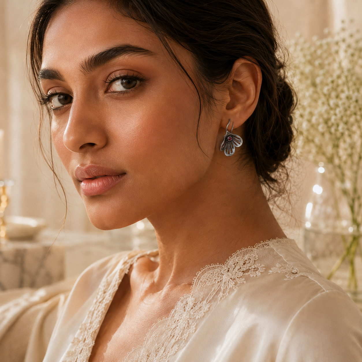 SILVER LEAF EARRINGS