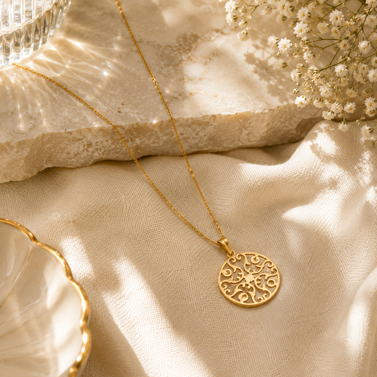 Classic meenakari round silver pendant – handcrafted silver PENDANTS