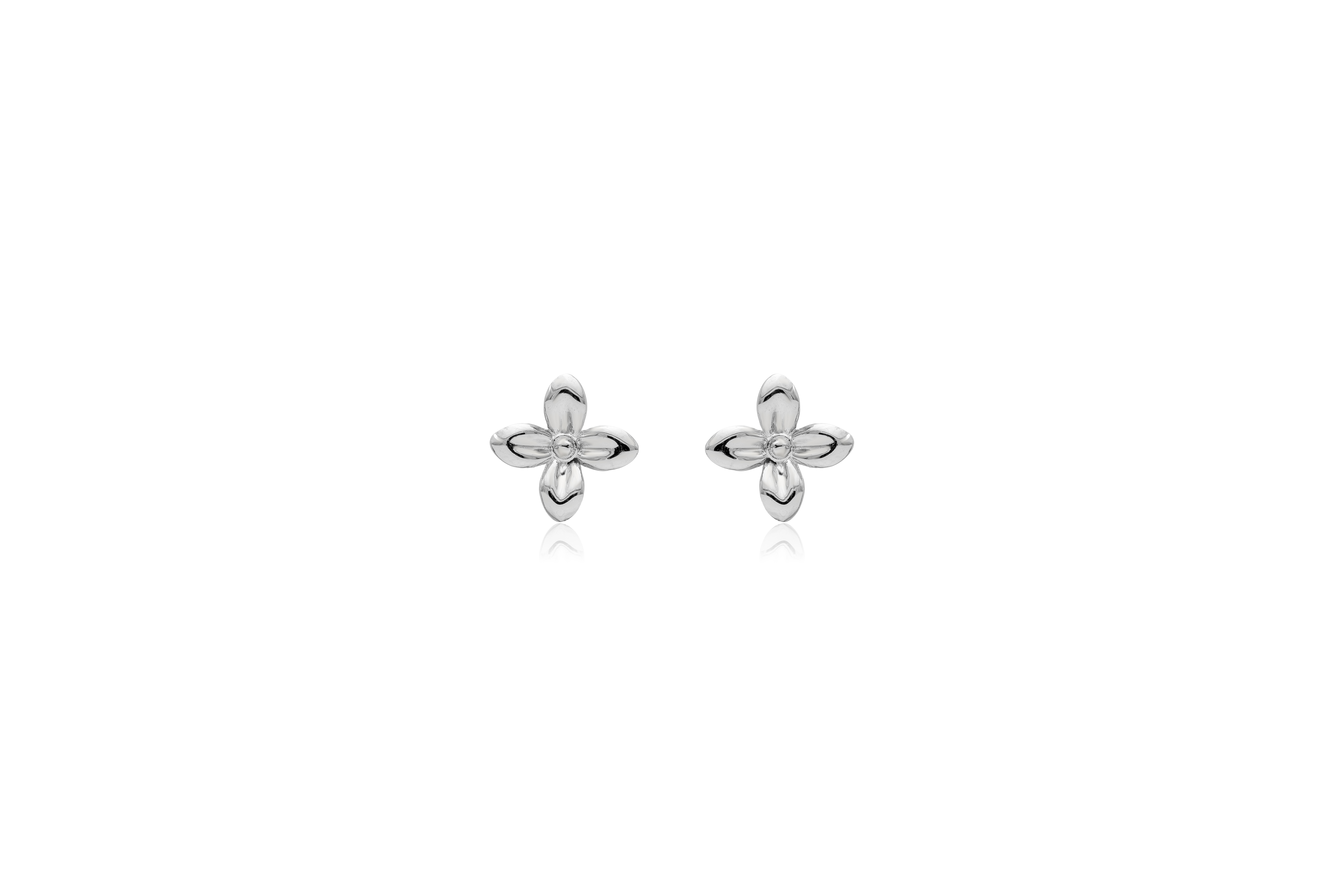 Buttercup Bloom Silver Stud Earrings
