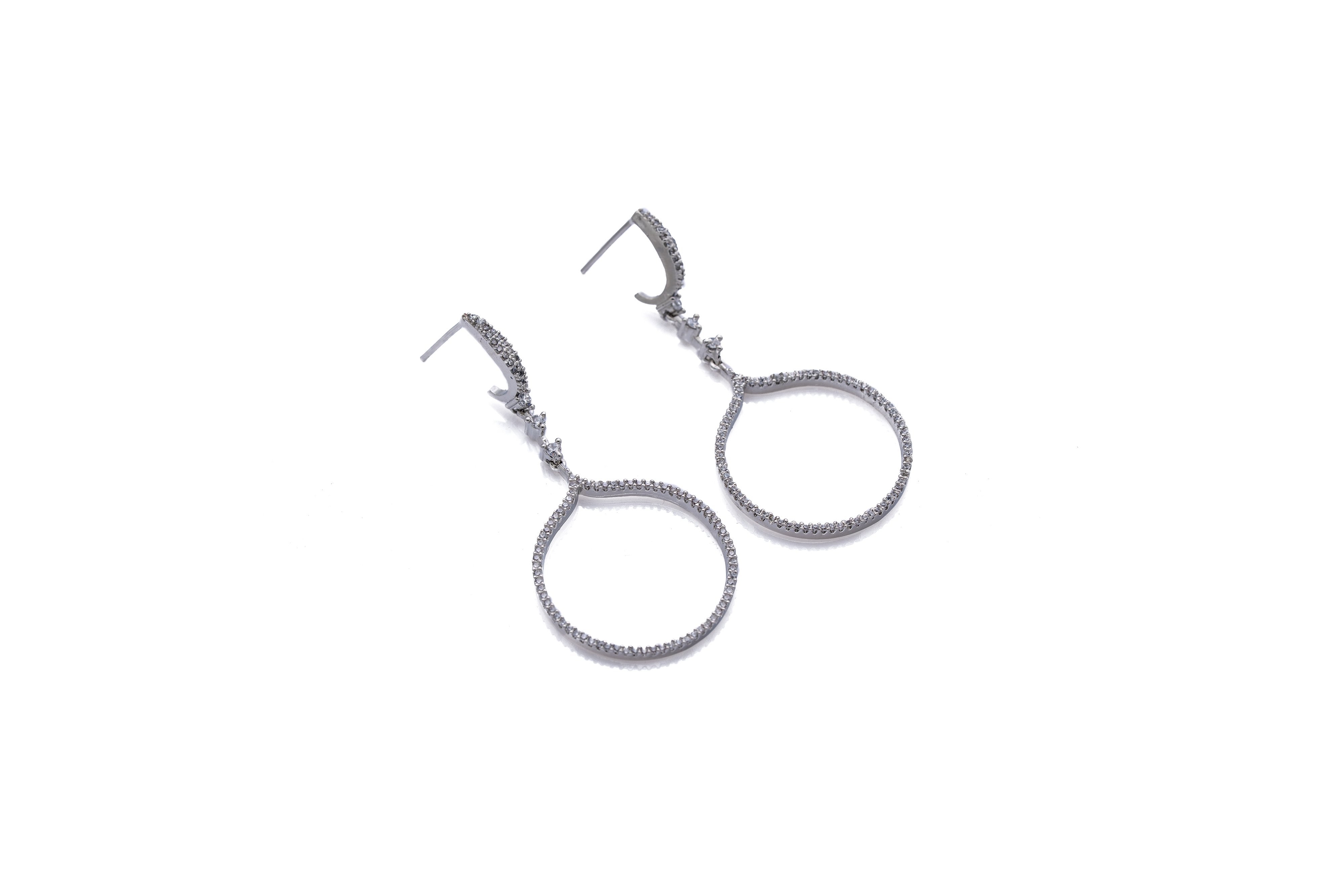 92.5 SILVER HANDCRAFTED DANGLING SILVER HOOPS