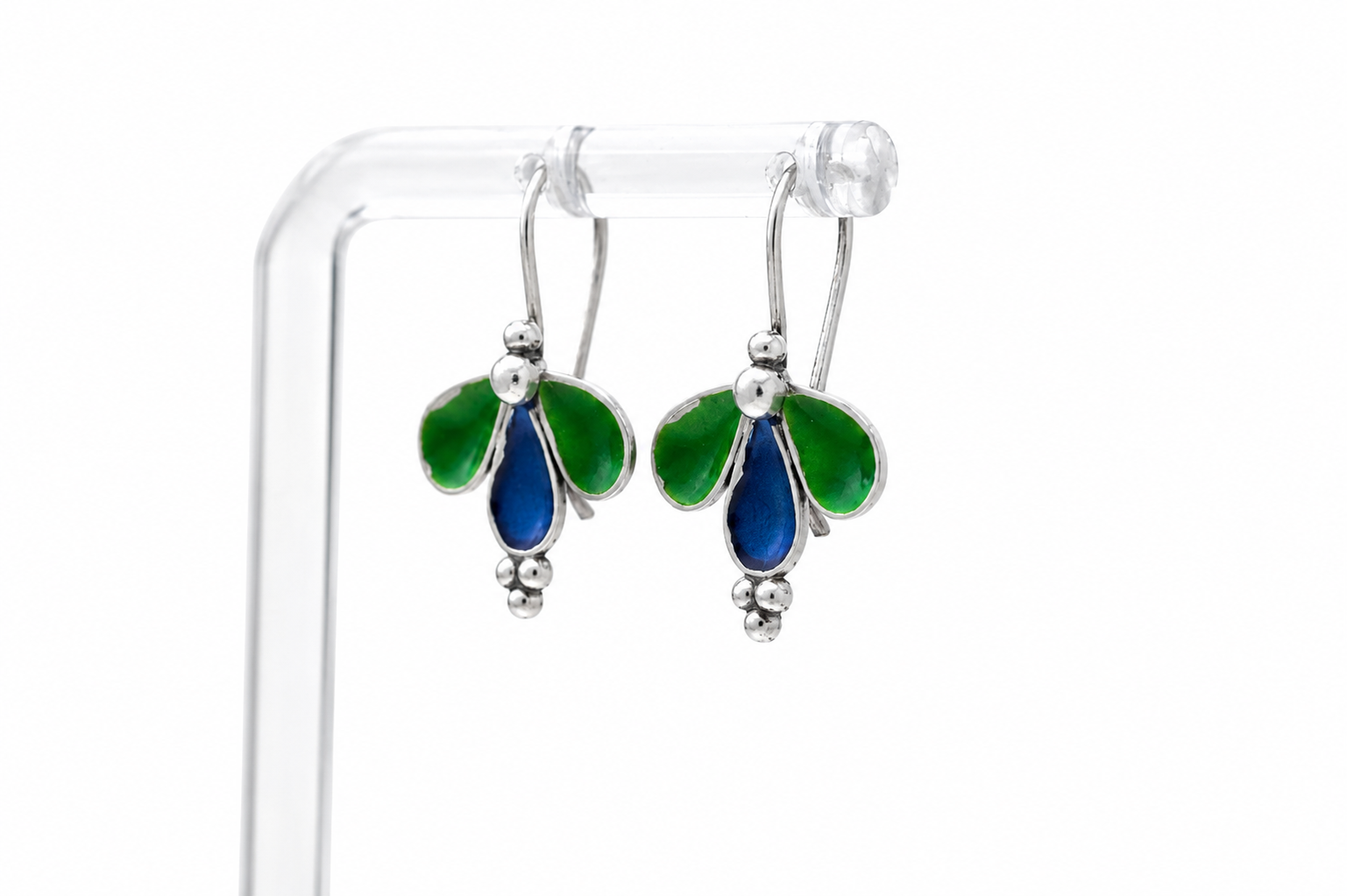 Colourful Silver Drop Earrings