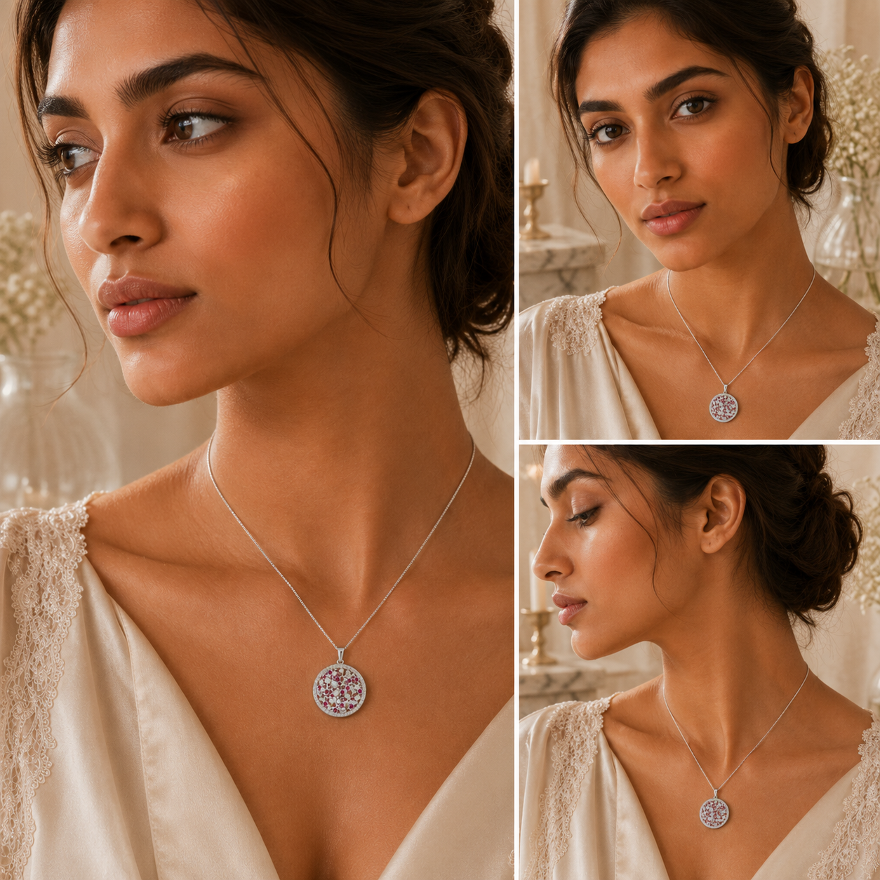 SPARKLE DISC SILVER PENDANT