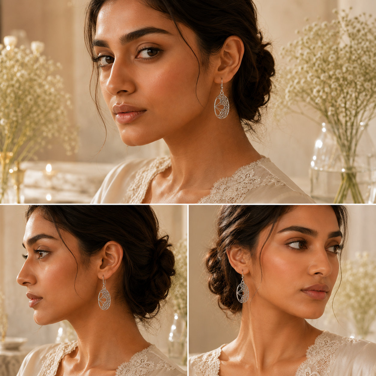 SWANKY SILVER DROP EARRING