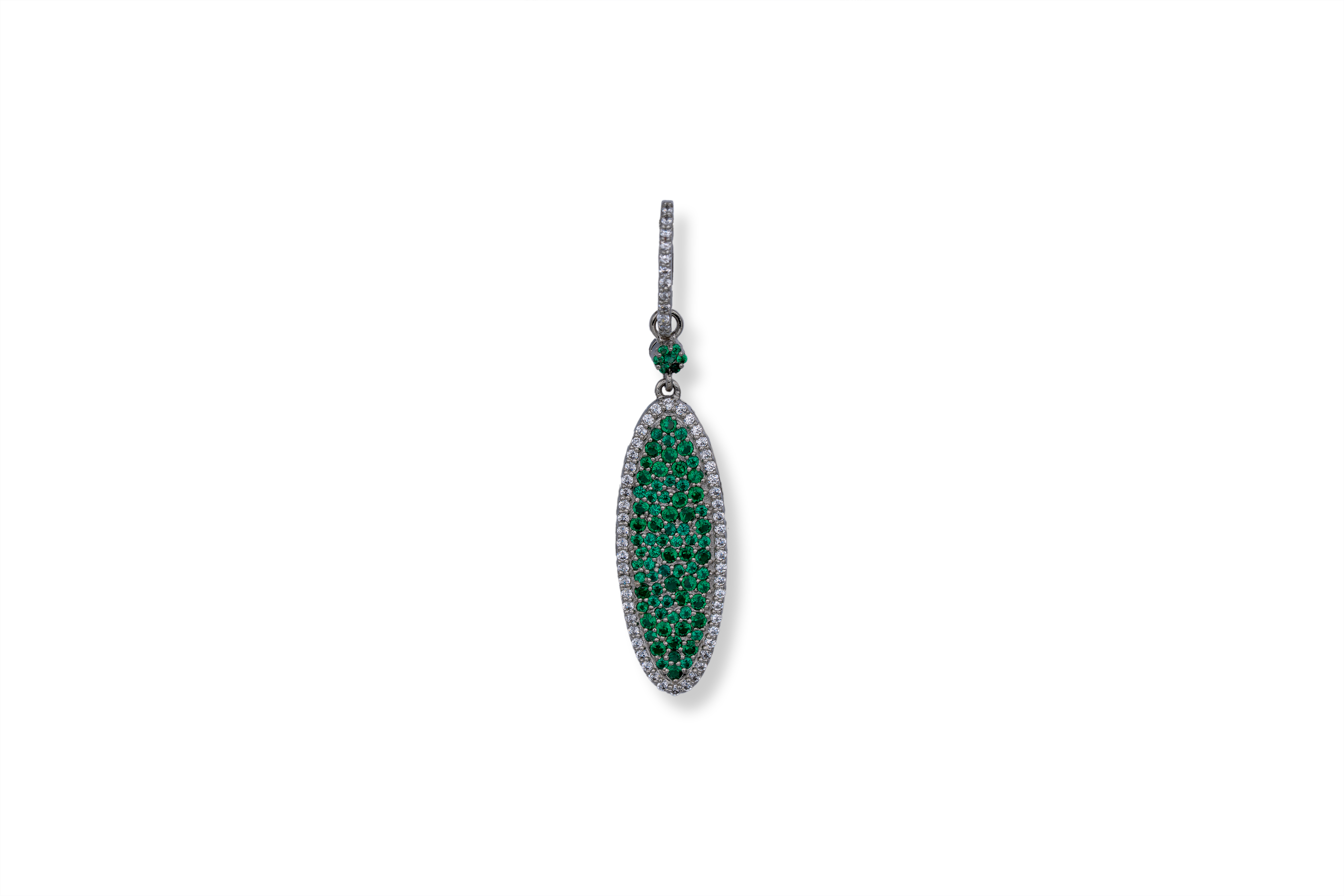 SILVER OVAL OPPULENCE PENDANT