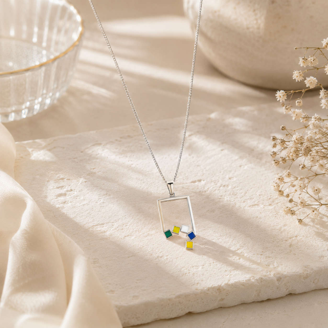 Colour palette silver pendant – handcrafted silver PENDANTS