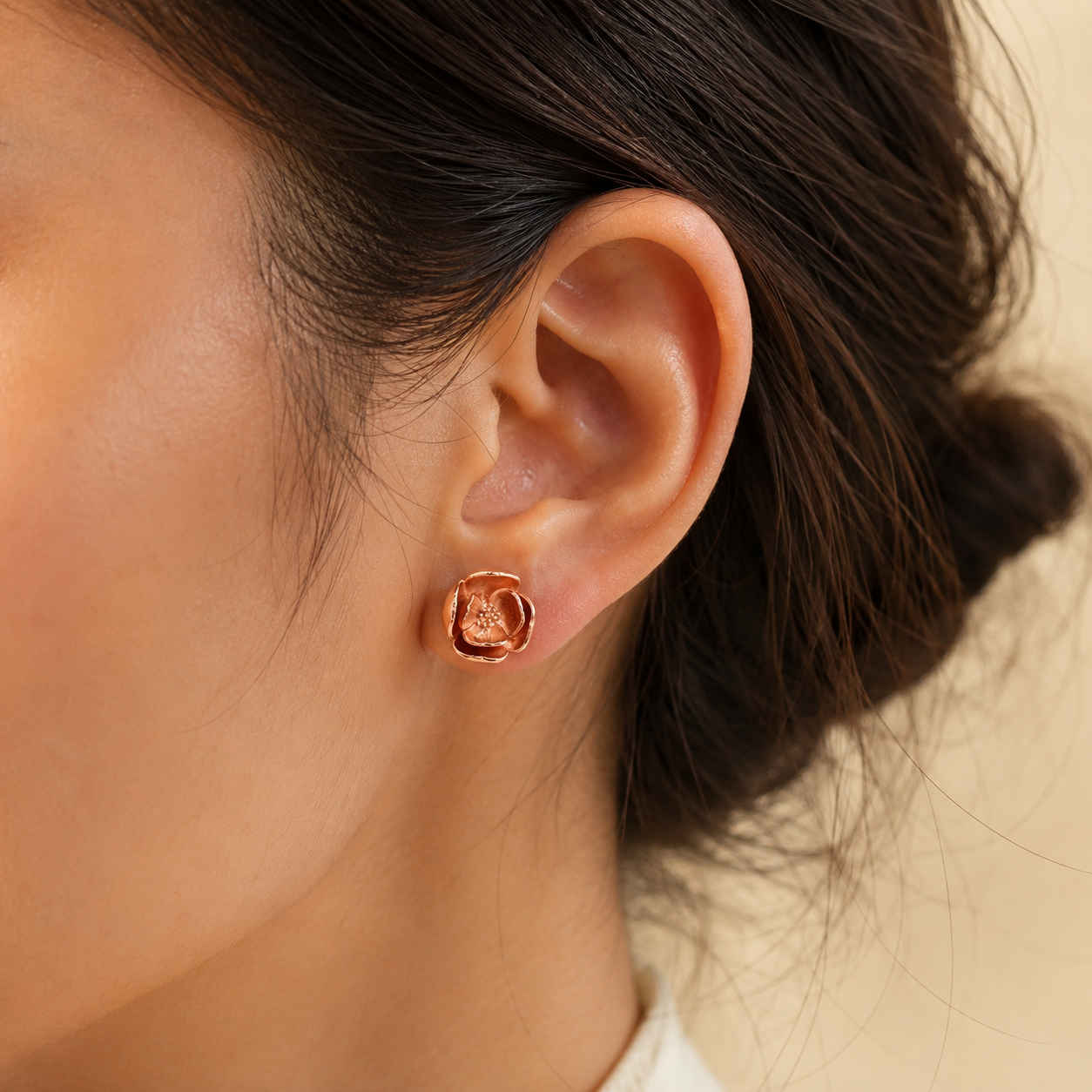 Floral Silver Stud Earrings