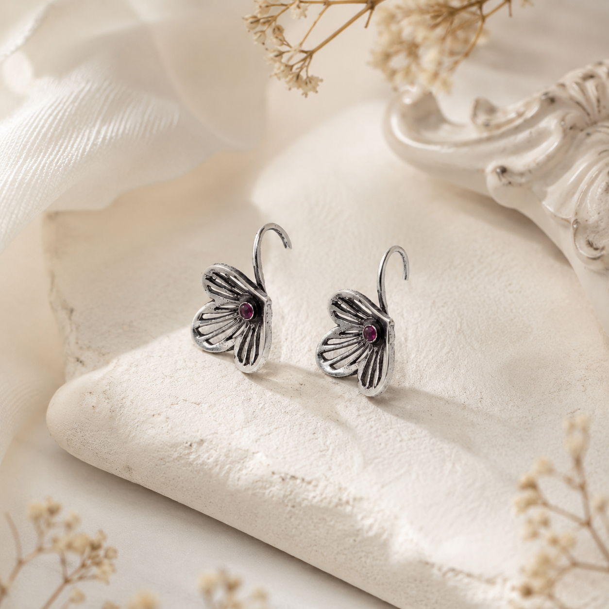 Silver leaf earrings – handcrafted silver EARRINGS
