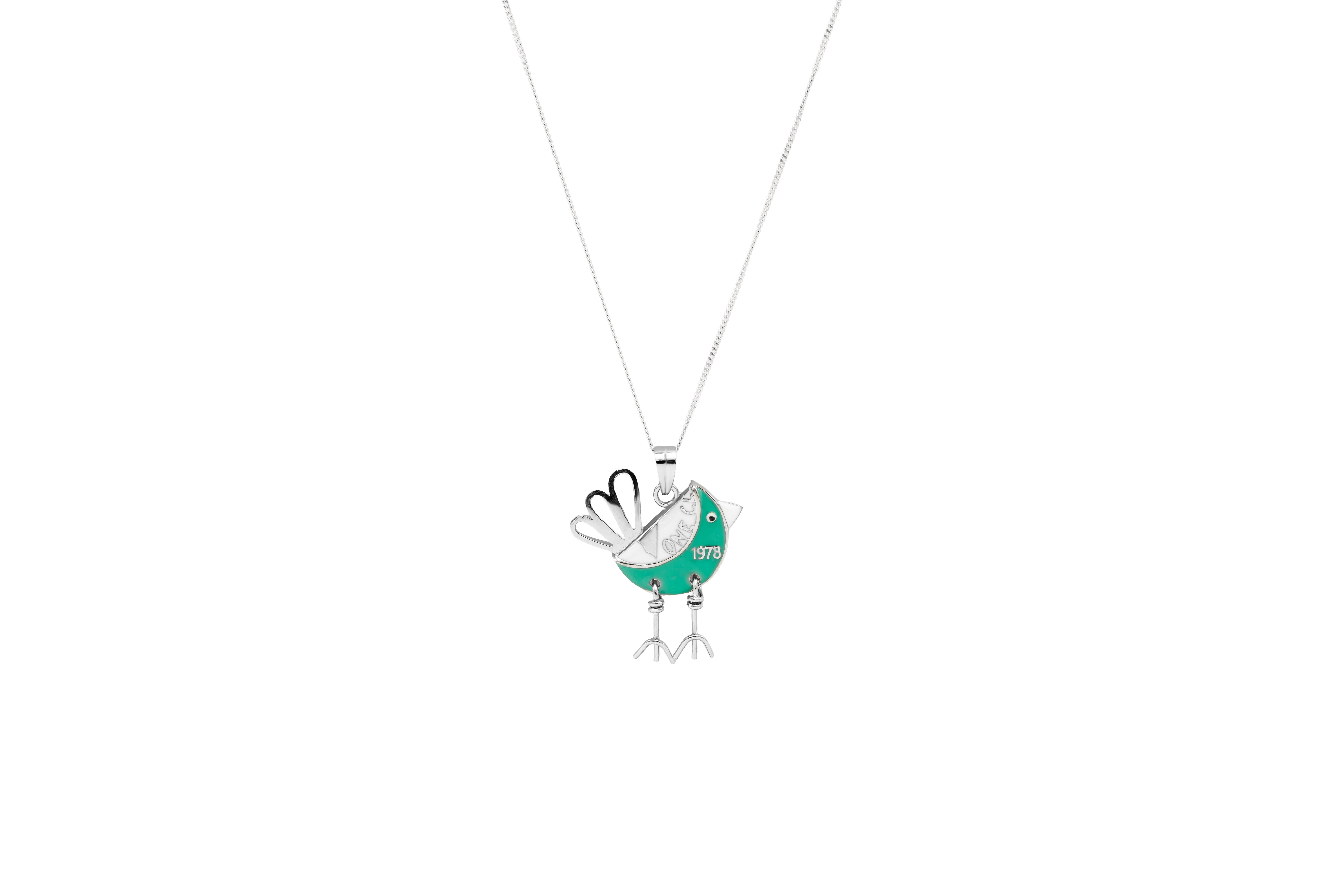 CUTE TWITTER SILVER PENDANT