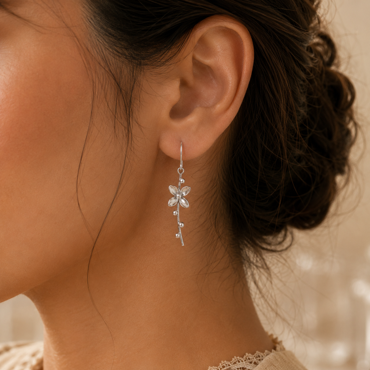 BLOOMING NAYANTARA SILVER EARRINGS