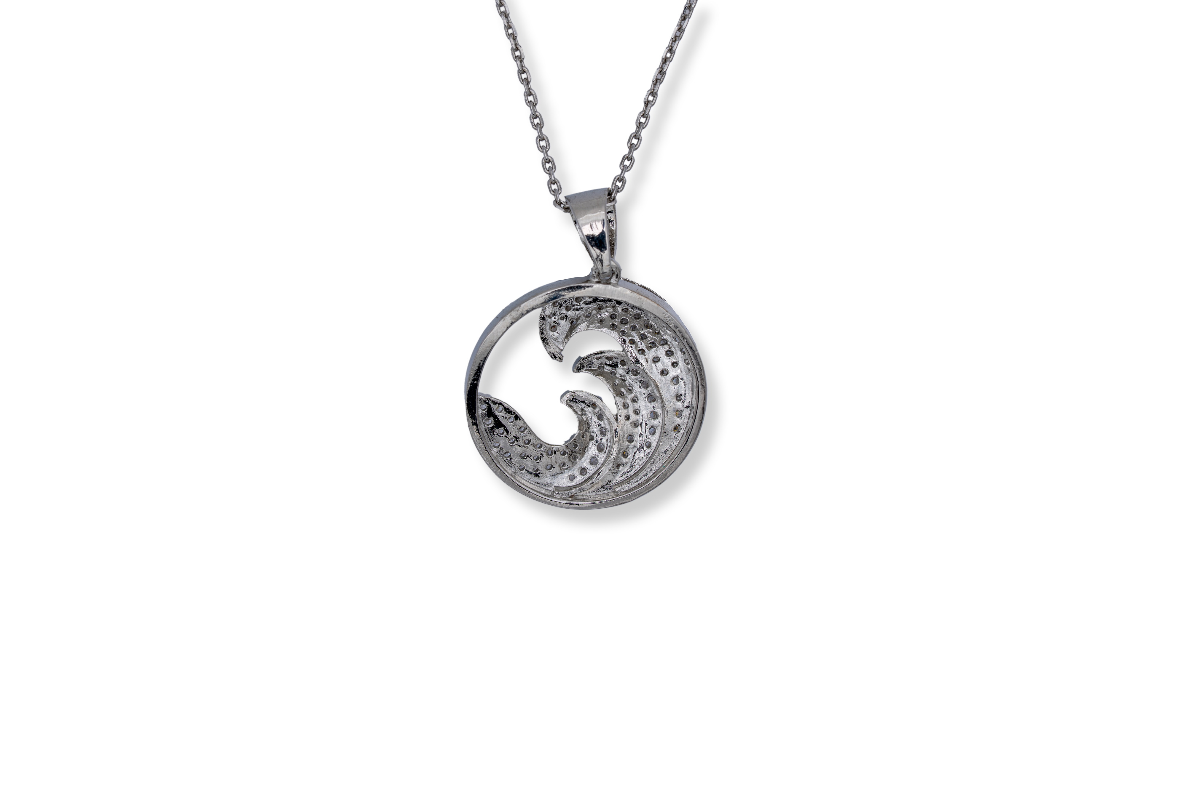 SHIMMERING WAVES SILVER PENDANT