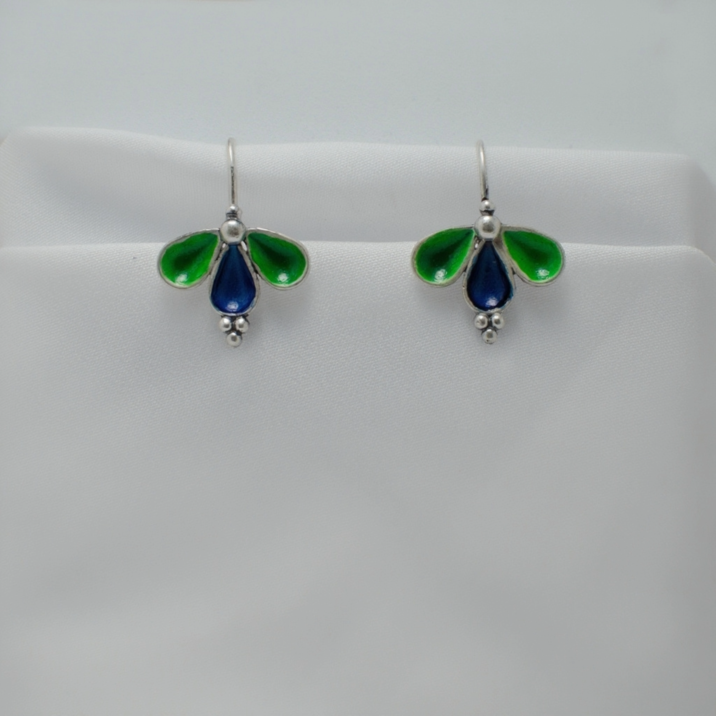 Colourful Silver Drop Earrings