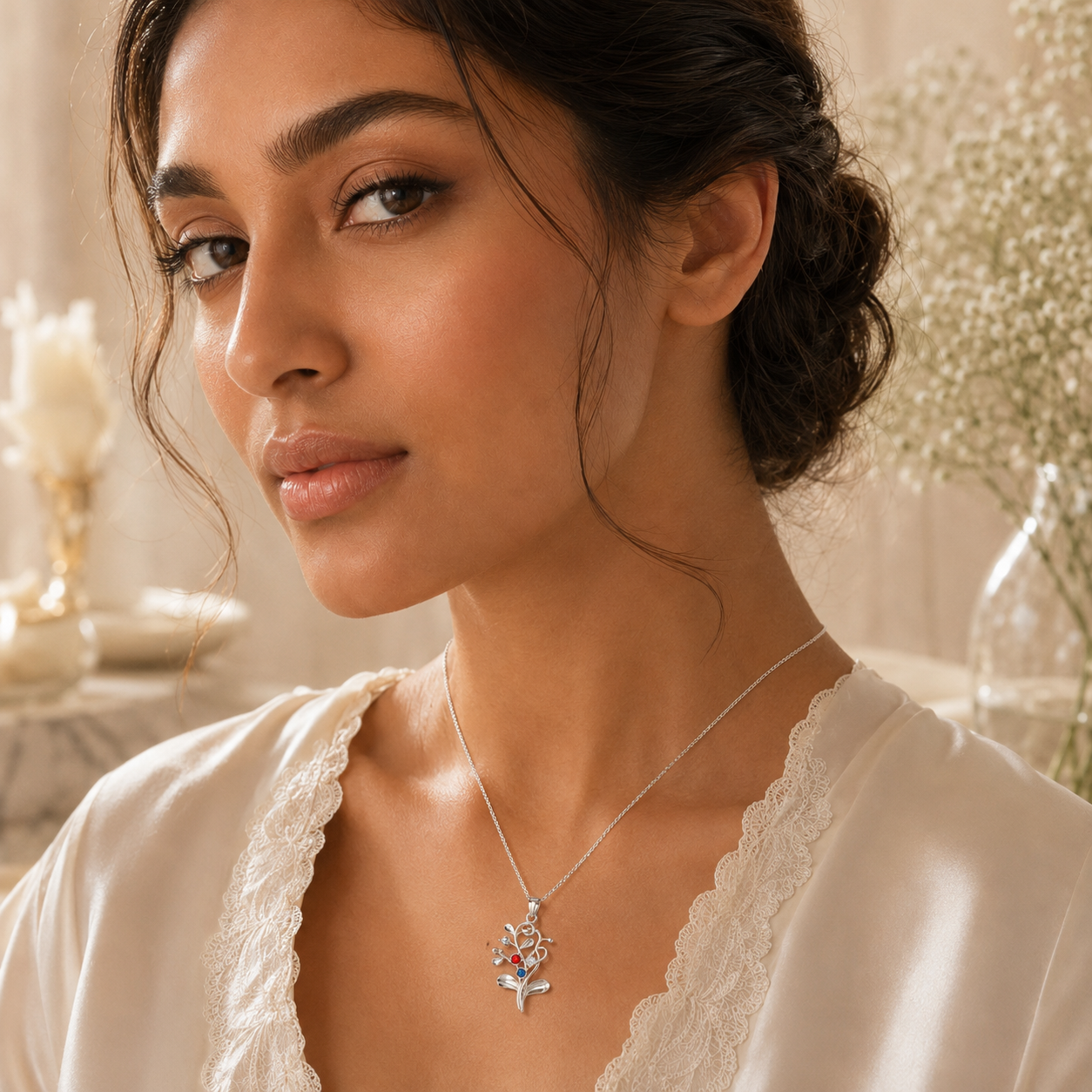 MYSTIC FLORA SILVER PENDANT