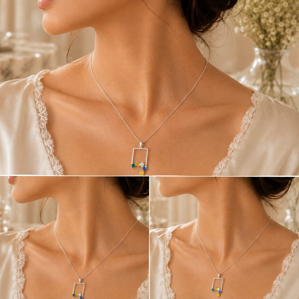 COLOUR PALETTE SILVER PENDANT