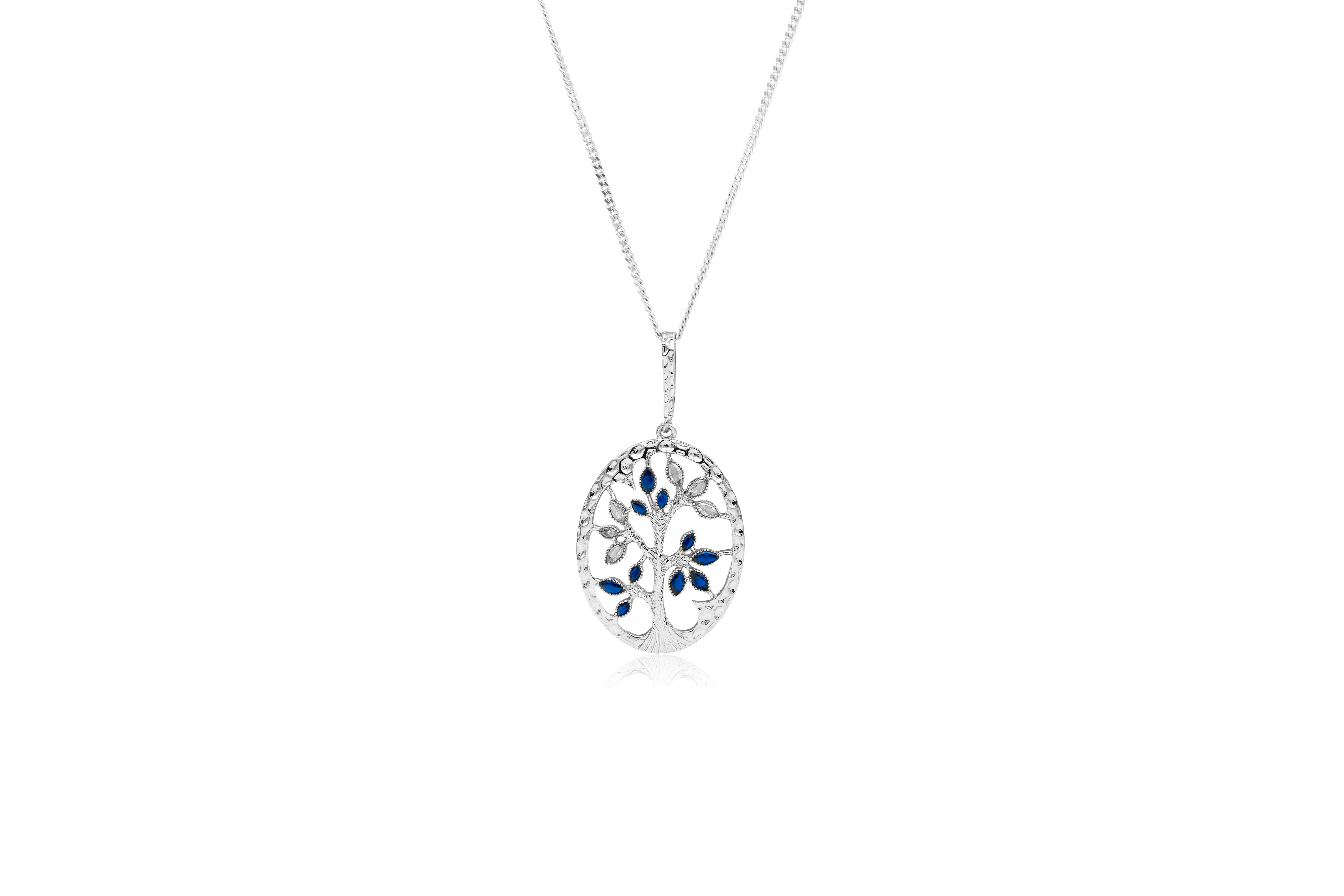 MYSTIC ZIRCON TREE SILVER PENDANT