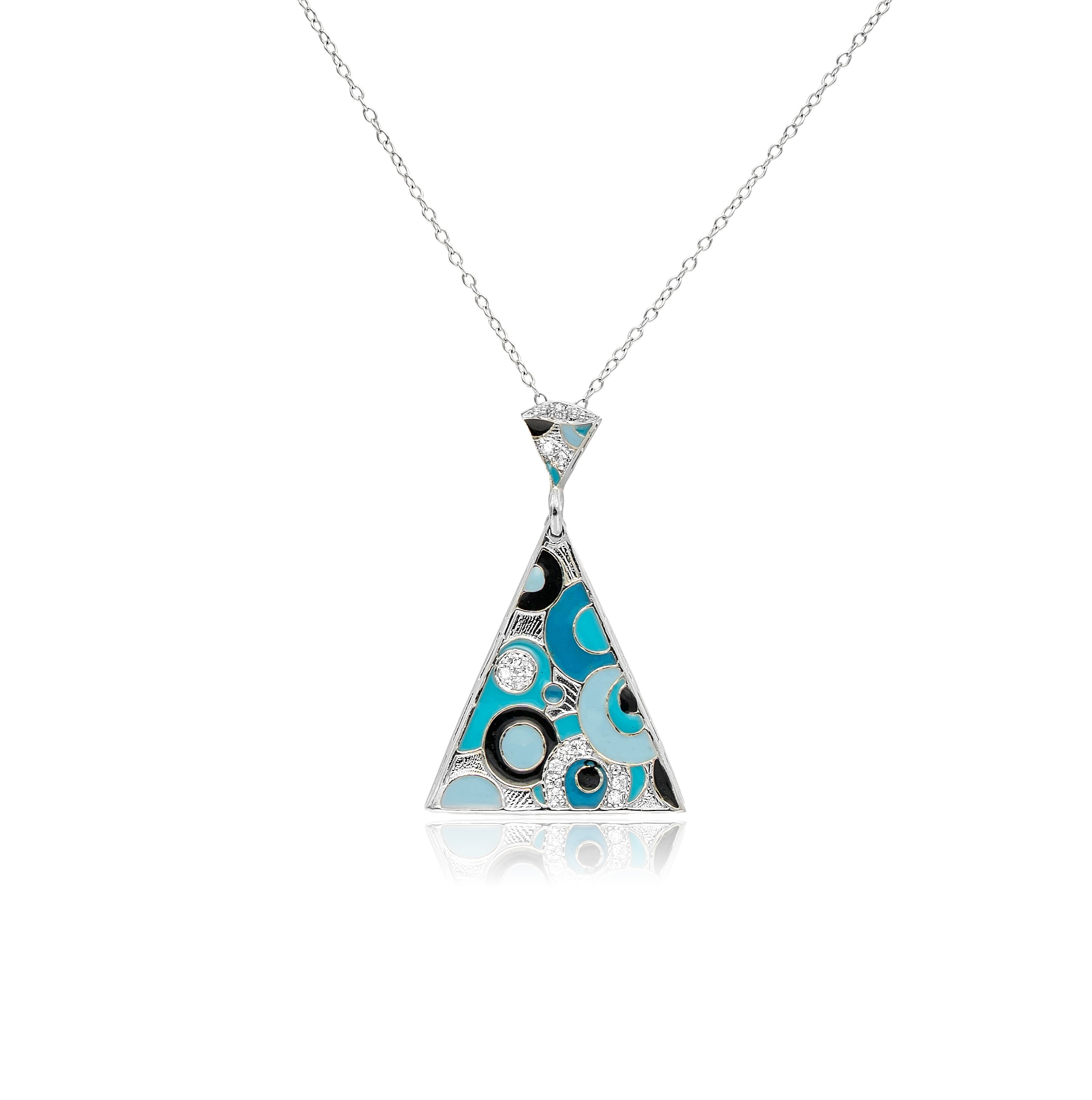Abstract Art Silver Pendant