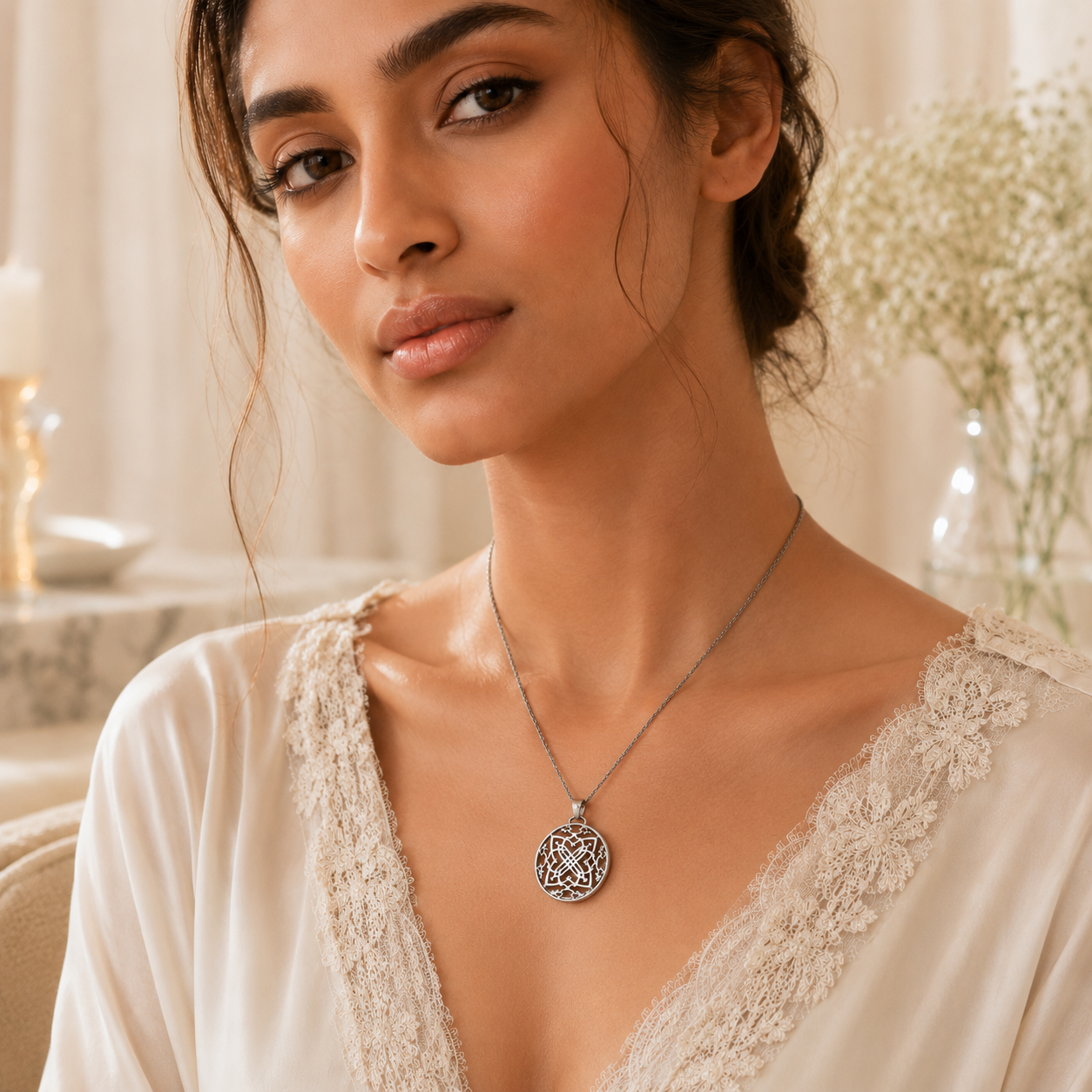 DISCOID SILVER PENDANT