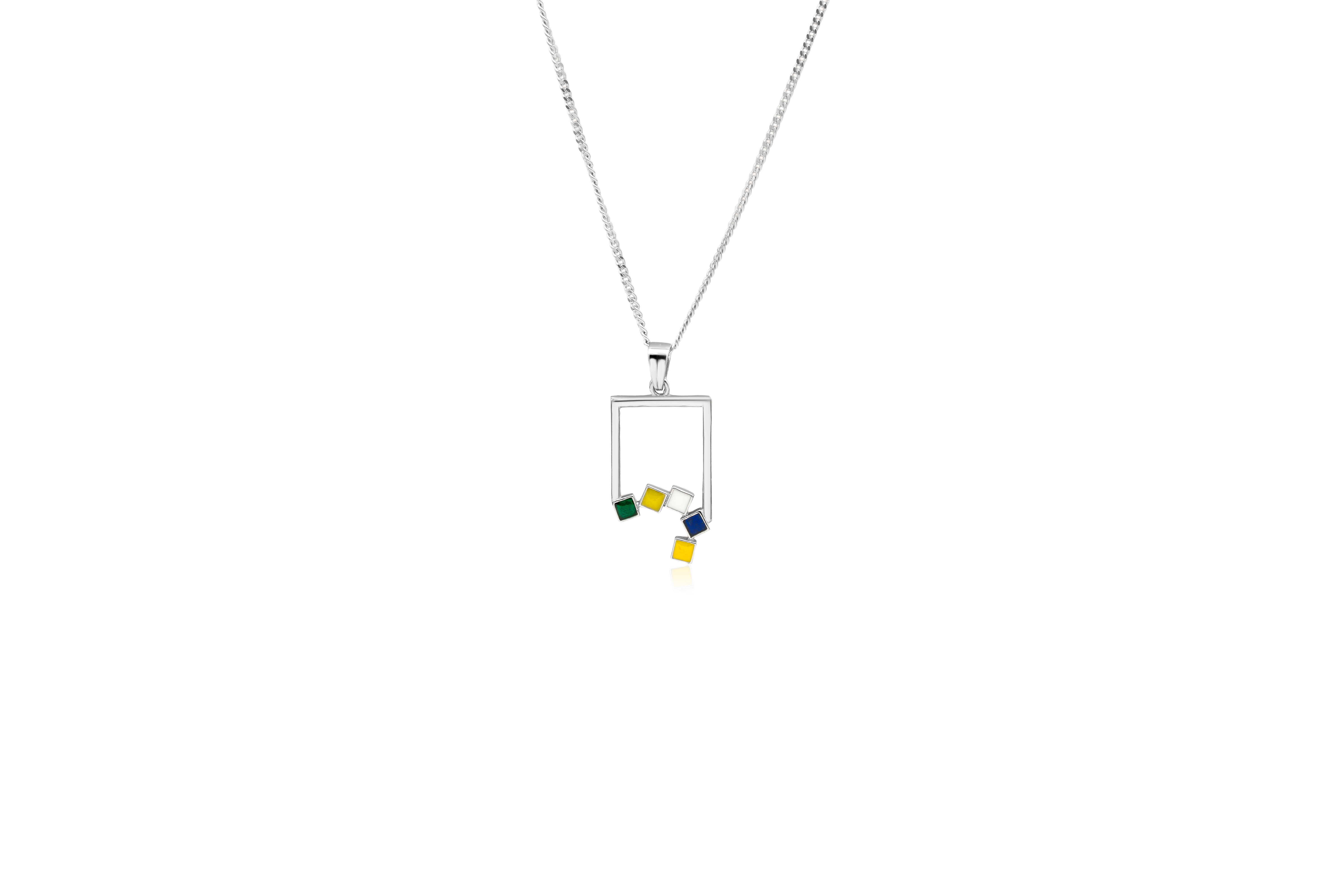COLOUR PALETTE SILVER PENDANT