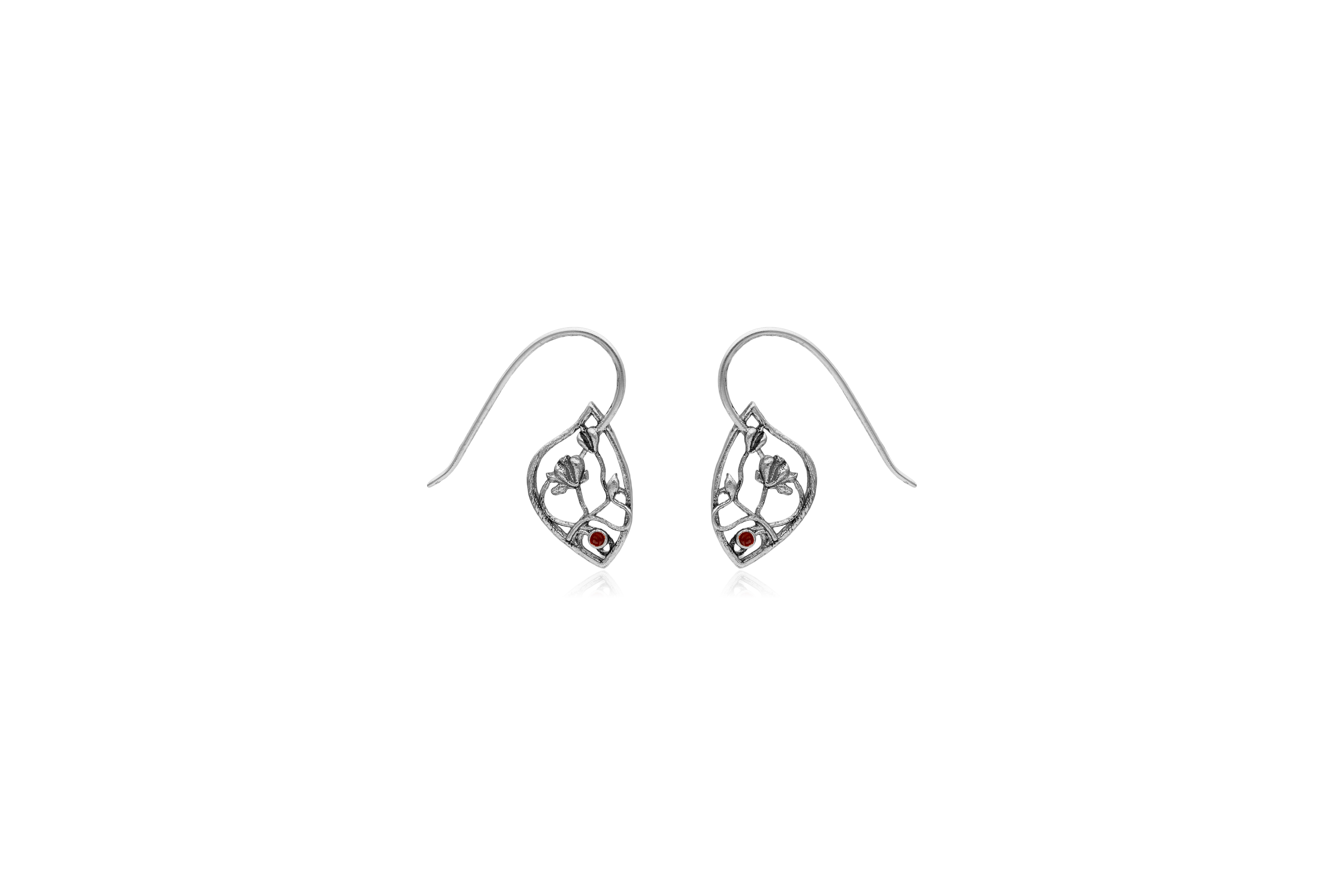 Silver Leafette Drop Earrings